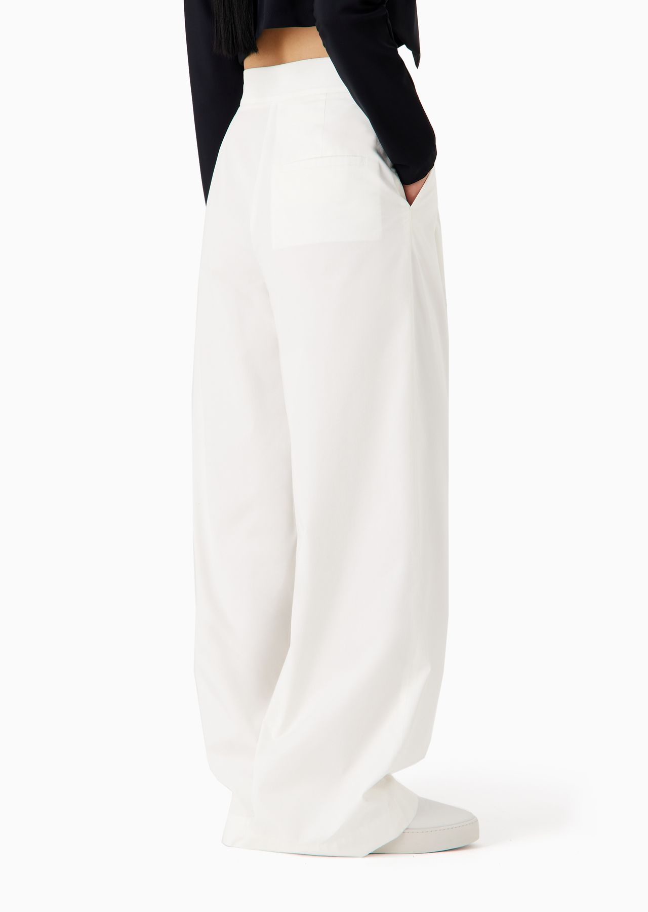 High-rise cotton-blend palazzo trousers - 3