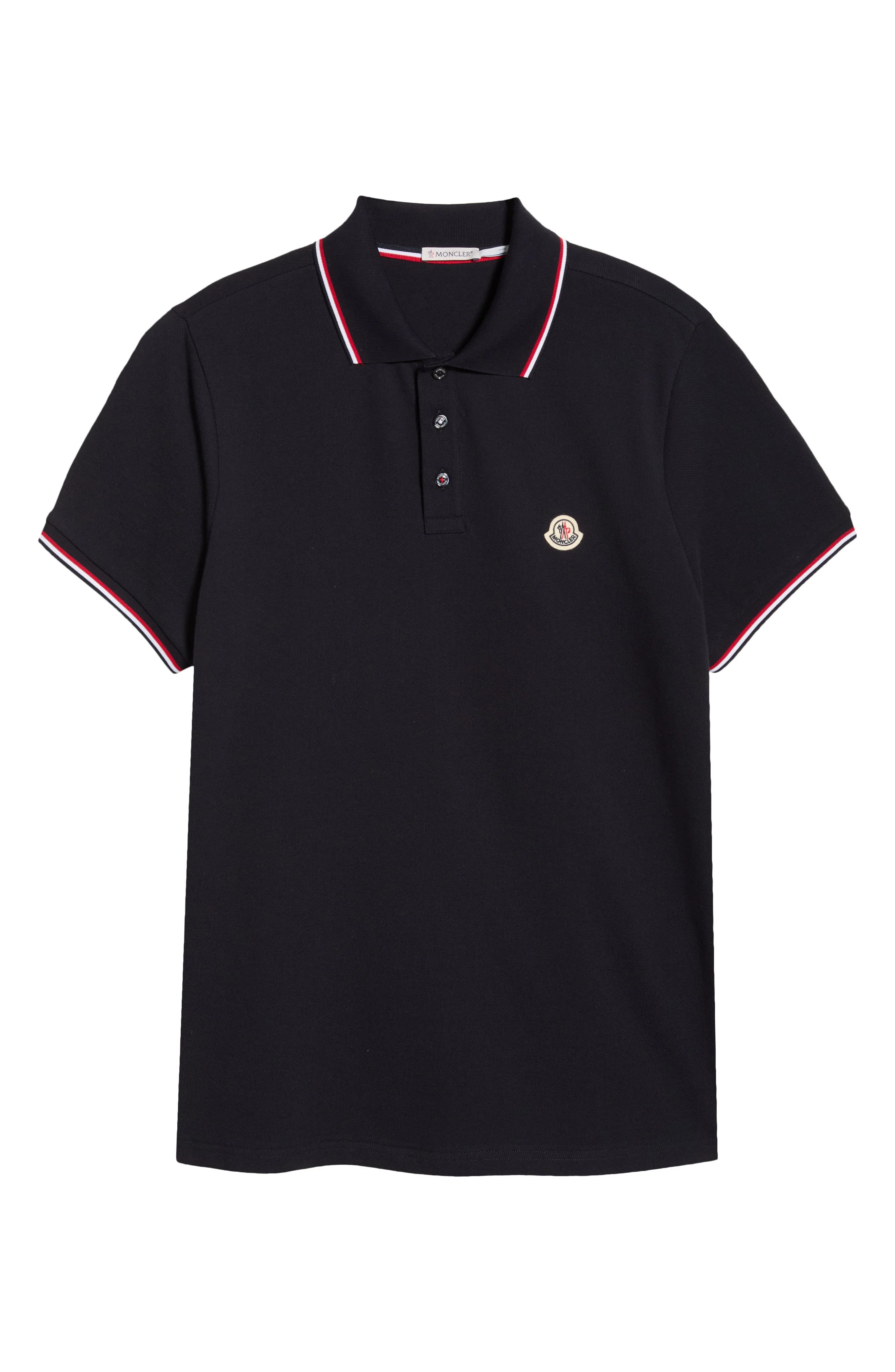 Moncler Tipped Cotton Piqué Polo in Blue at Nordstrom - 1