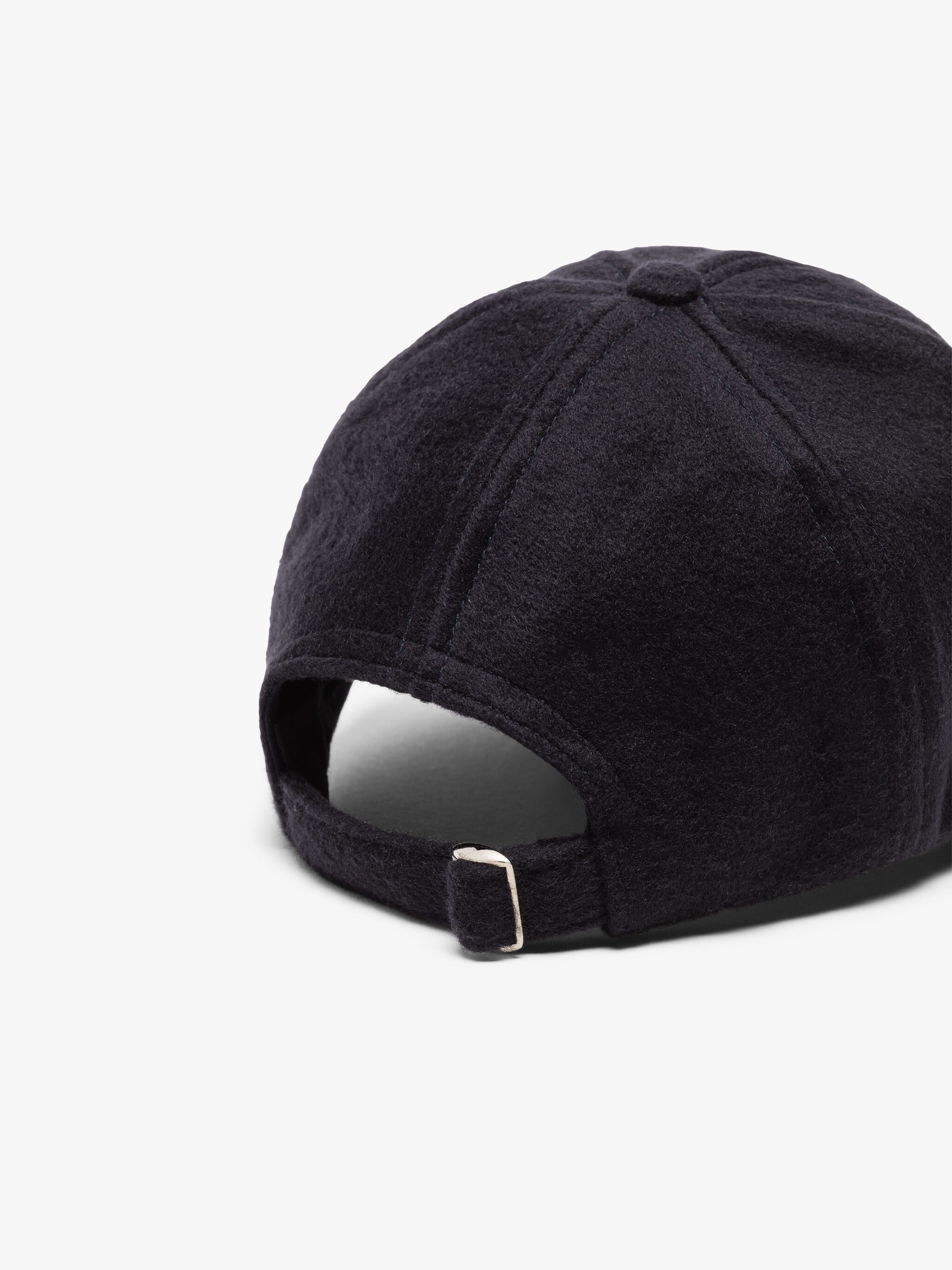 TIPPING NAVY WOOL & CASHMERE BASEBALL CAP - 3