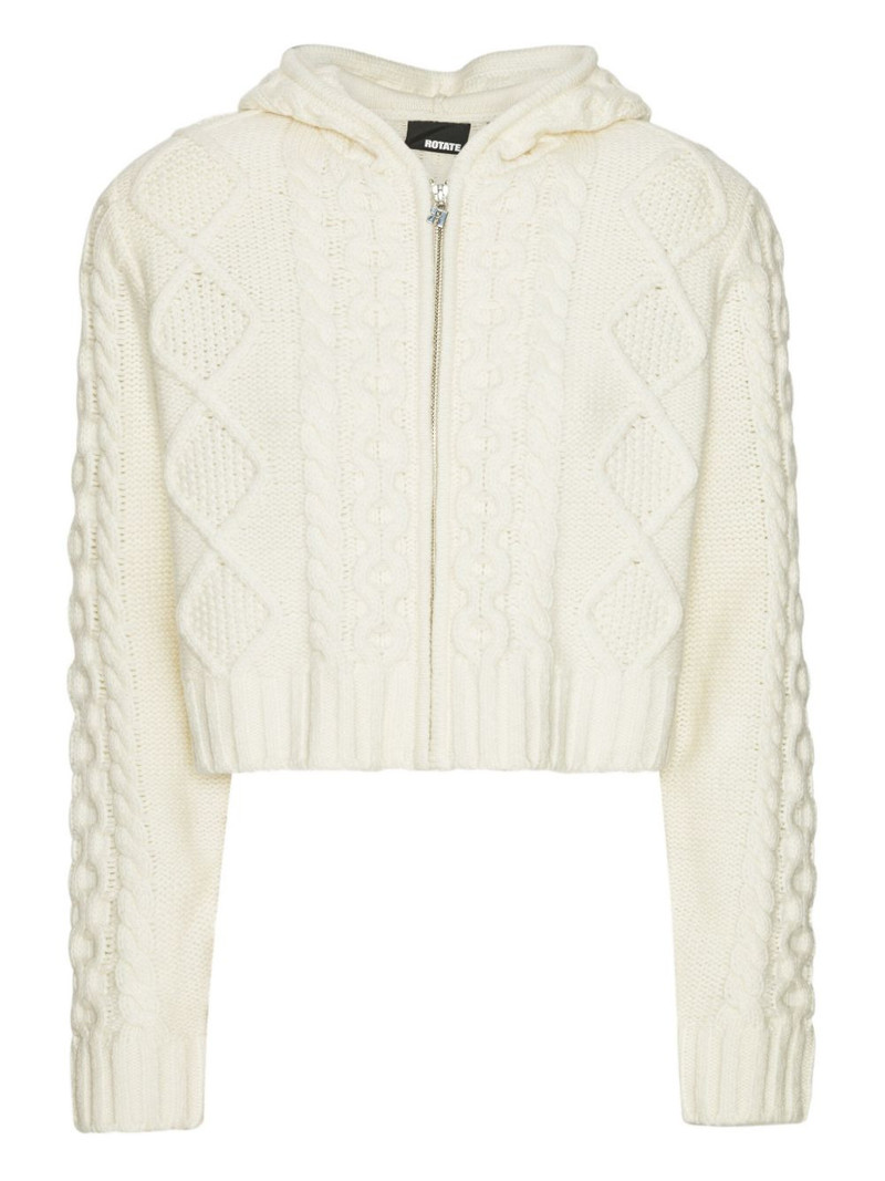 cable-knit hooded cardigan 1