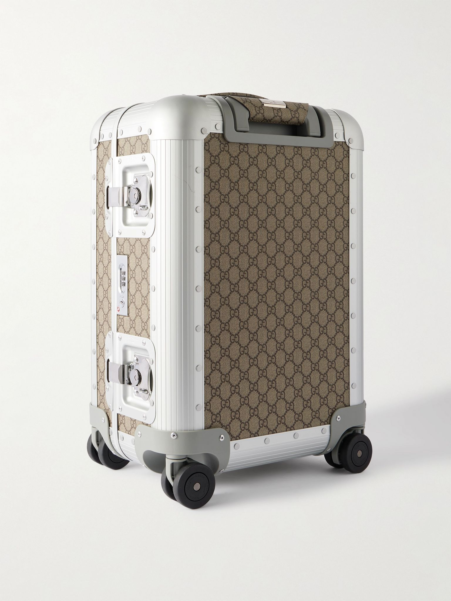 + FPM Milano 53cm Monogrammed Coated-Canvas and Aluminium Suitcase Silver - 3