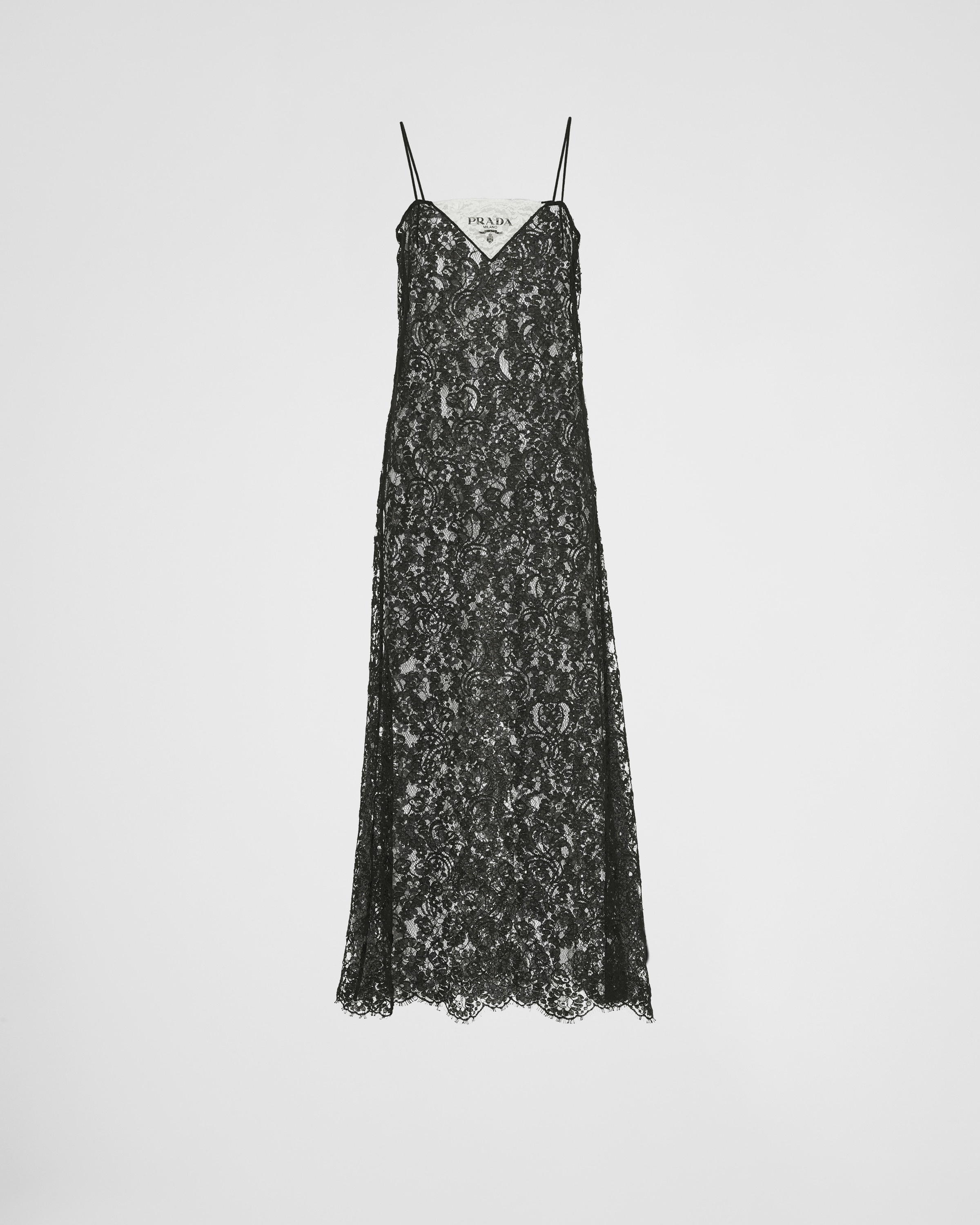 Prada Embroidered lace midi-dress | REVERSIBLE