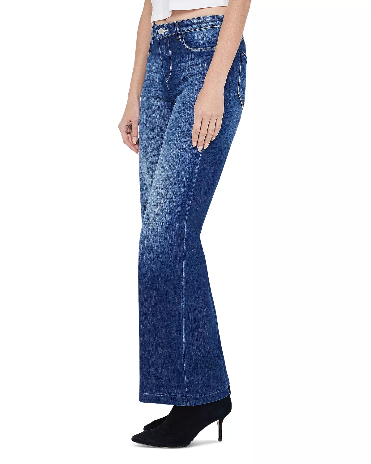 Joanne Mid Rise Wide Leg Jeans in Haven - 9
