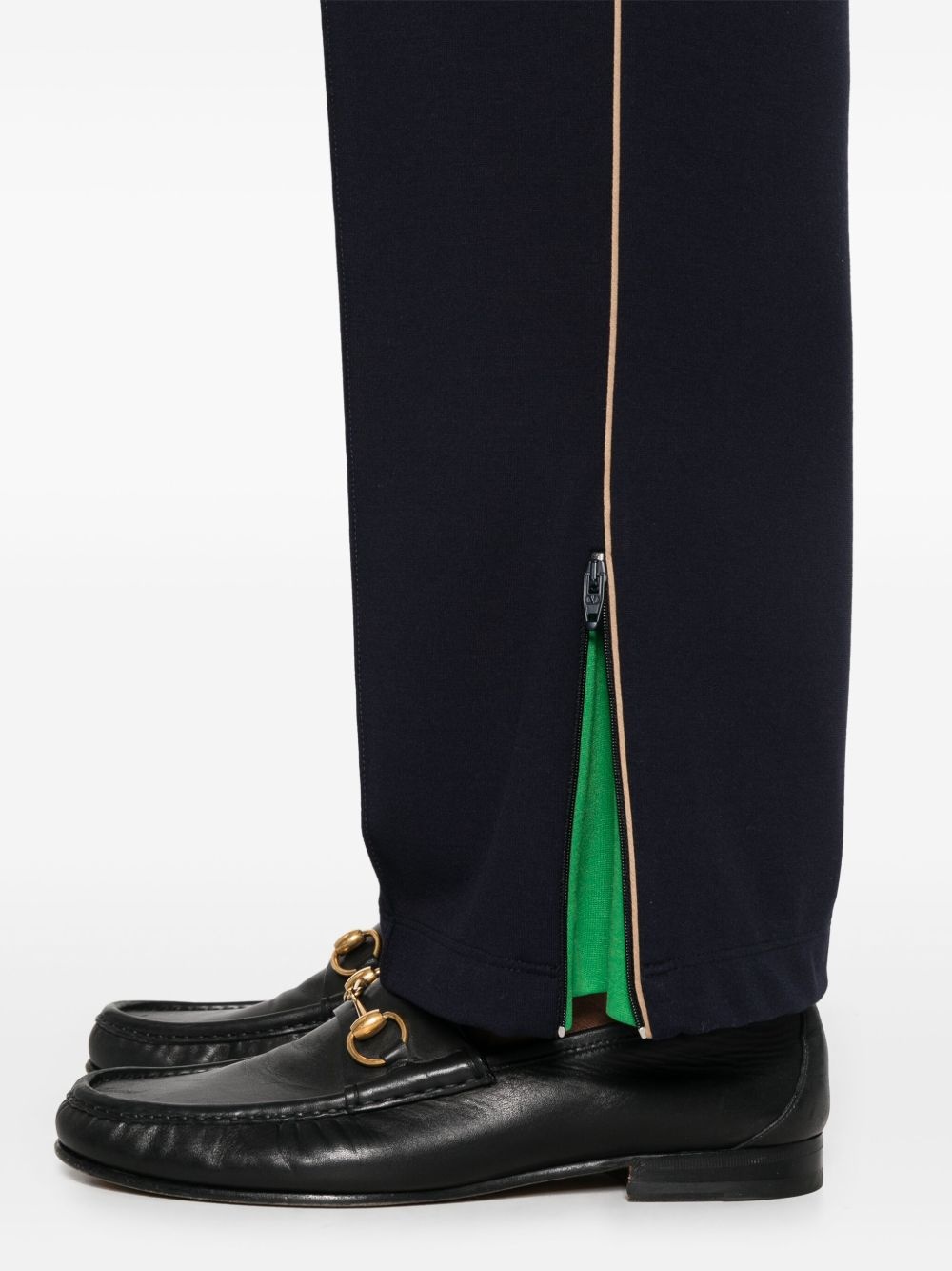 contrasting-trim trousers - 5