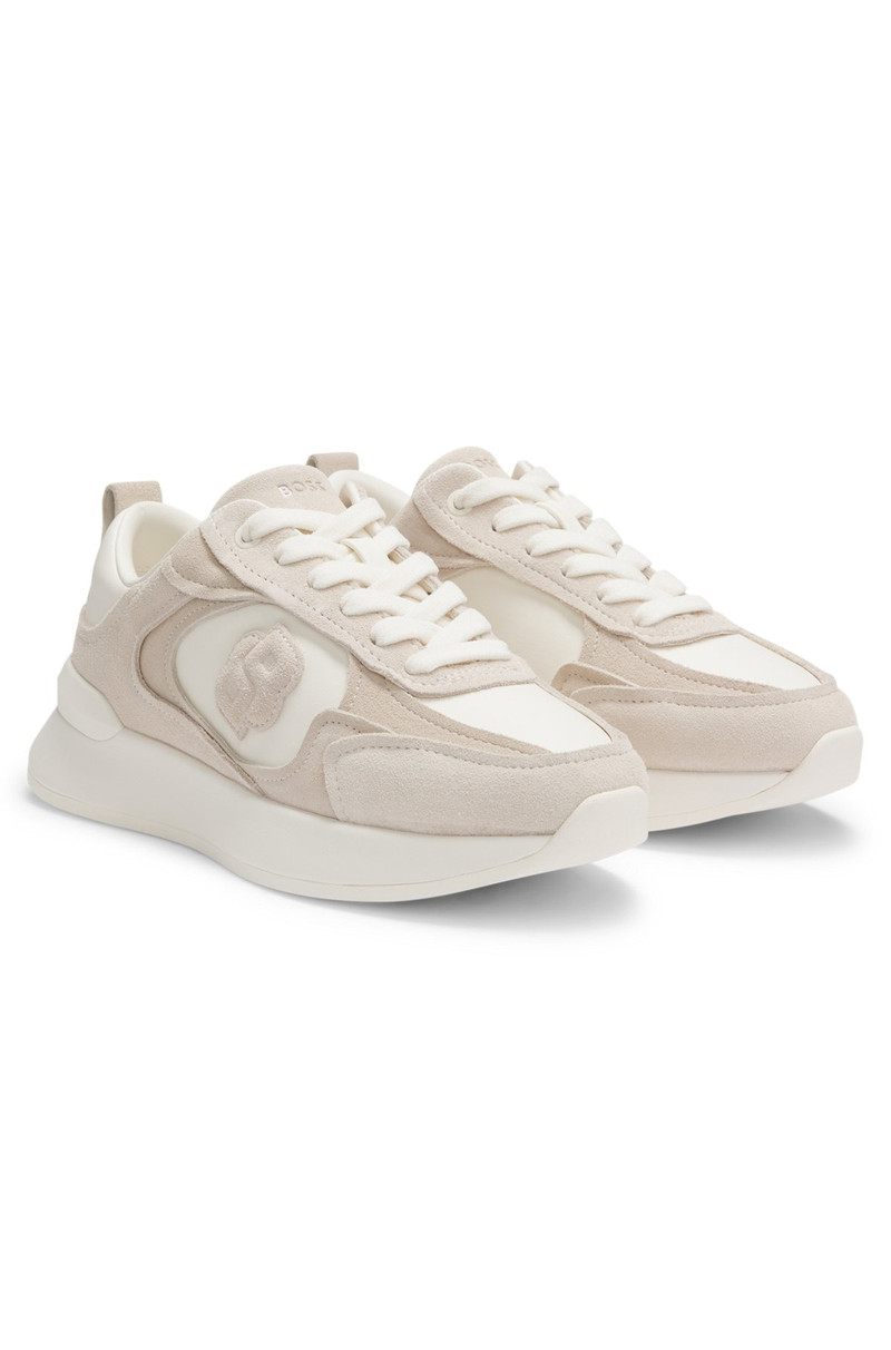 SUEDE-TRIM TRAINERS WITH DOUBLE B MONOGRAM 2