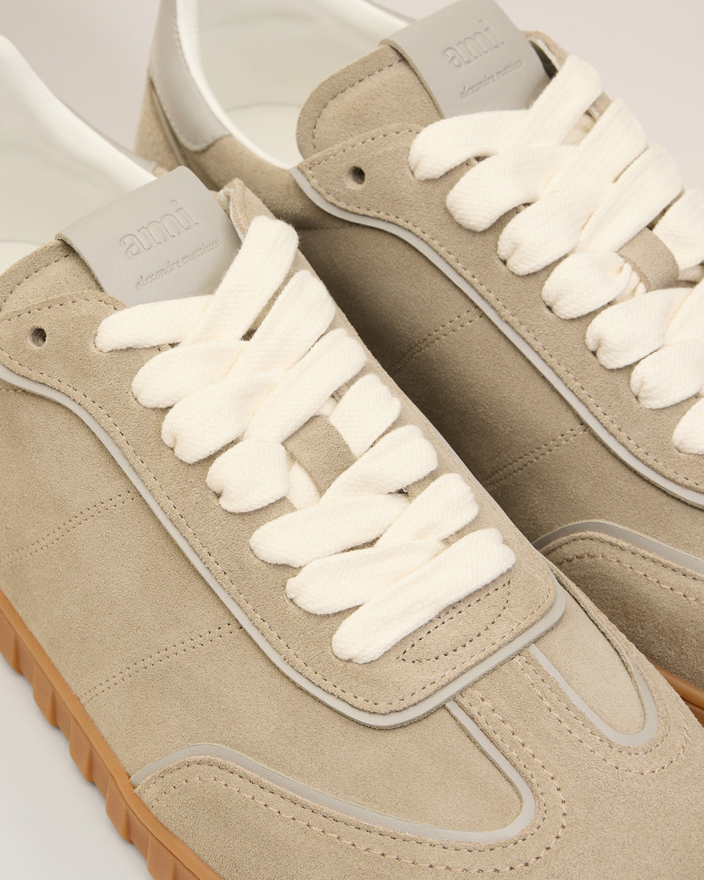 GREY LEATHER LOW TOP STEP SNEAKERS - 5