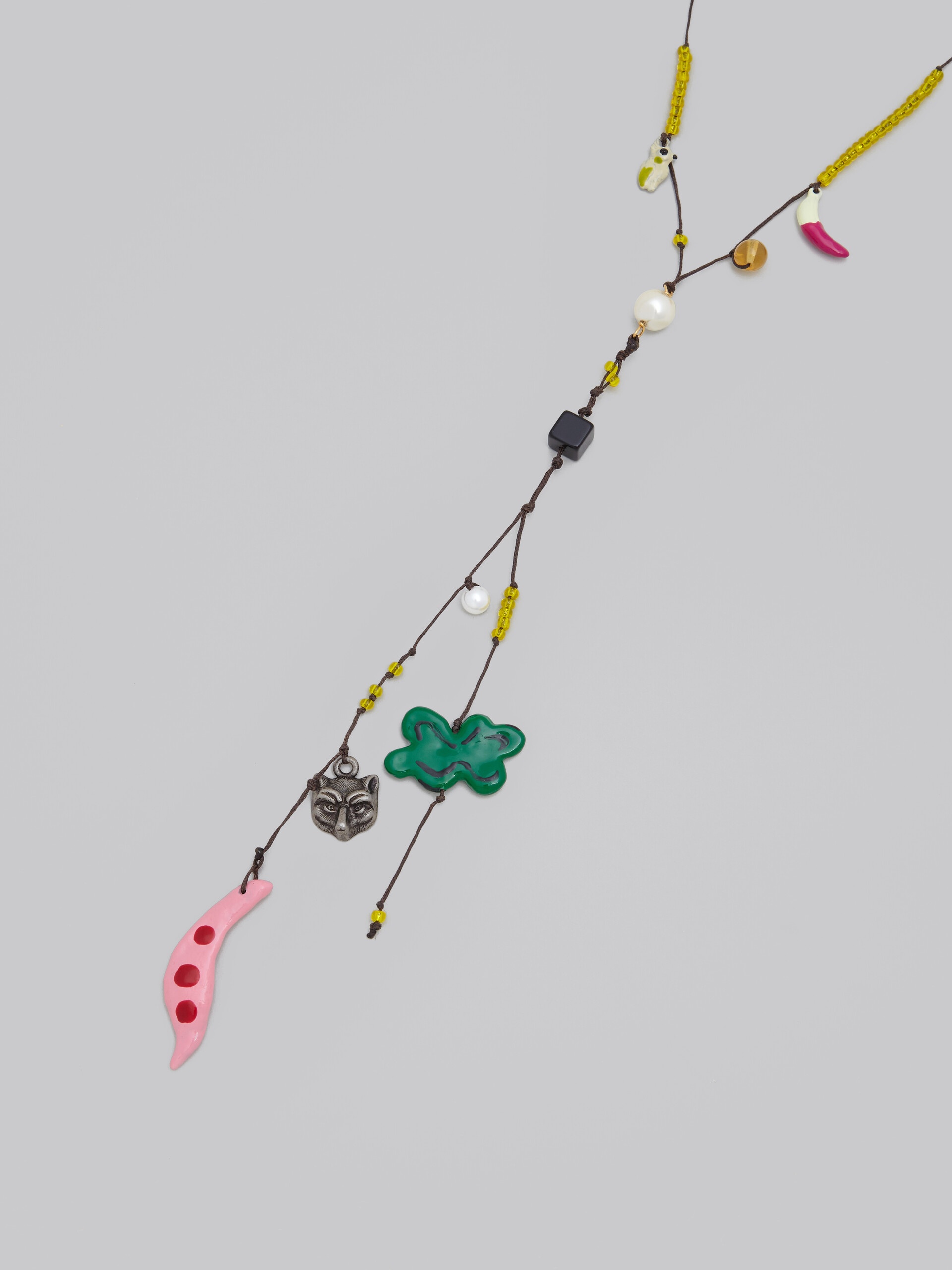 MARNI X NO VACANCY INN - LONG NECKLACE WITH GREEN PINK AND YELLOW PENDANTS - 3