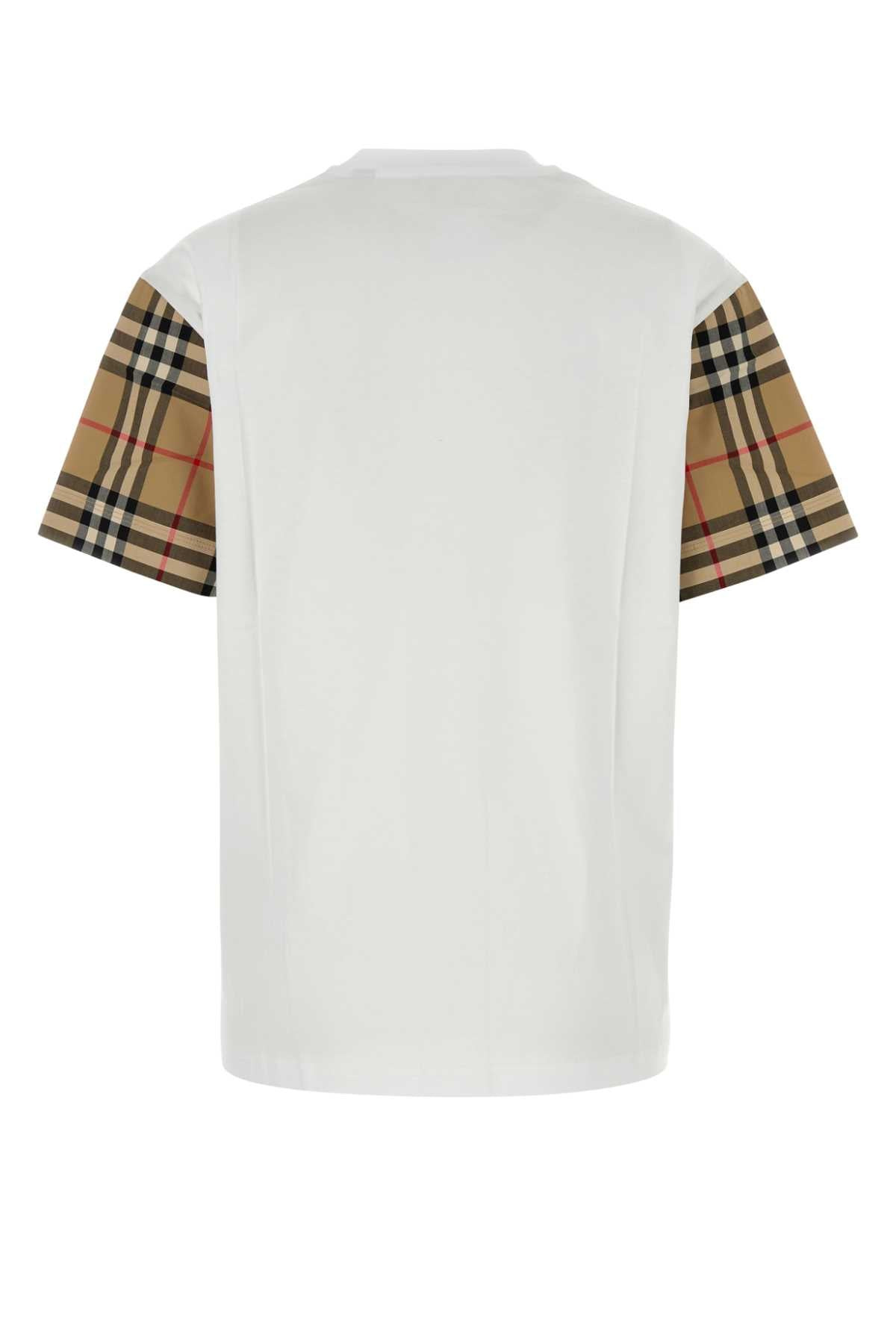 Burberry Women White Cotton T-Shirt - 2