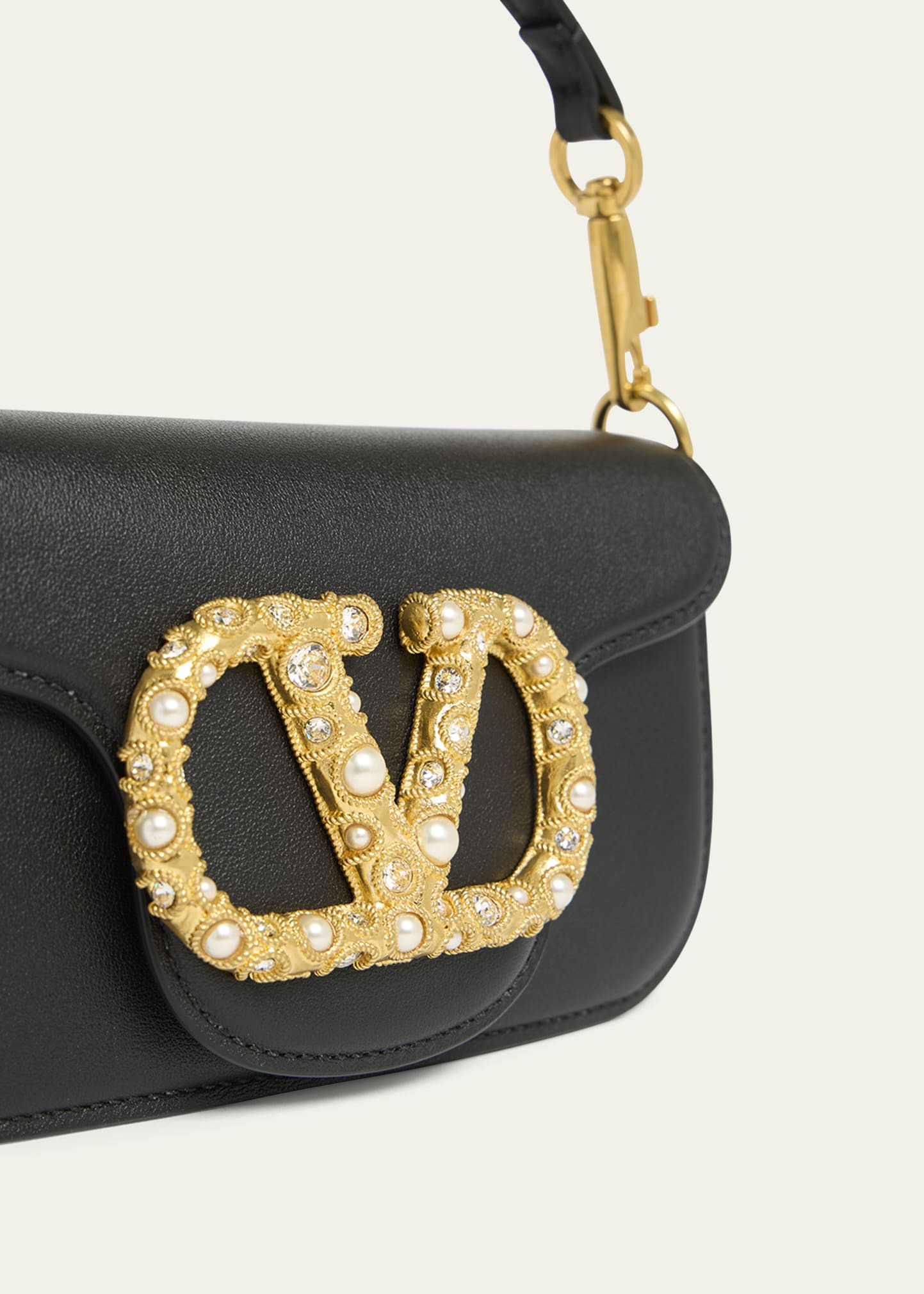Loco Studded VLOGO Small Leather Shoulder Bag - 5
