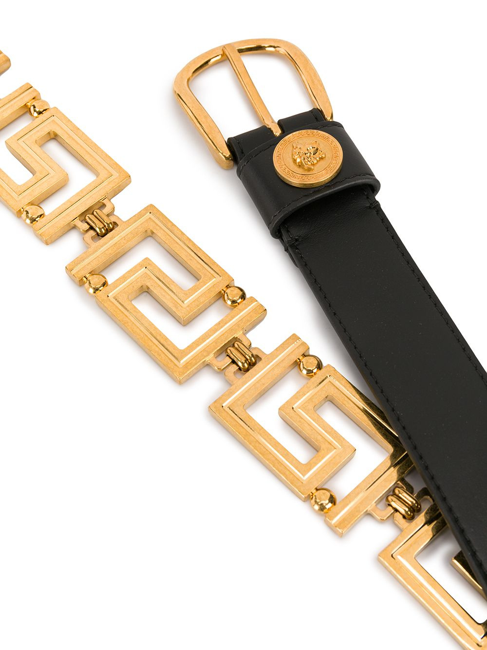 Versace Women Belt With Greek Key Buckle - 2