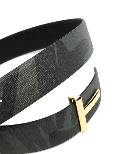 TOM FORD T Icon camouflage-print leather belt outlook