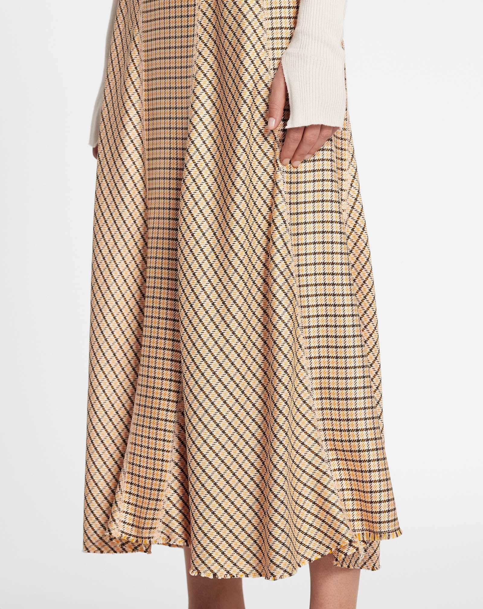 LONG PRINTED FLARED SKIRT - 4