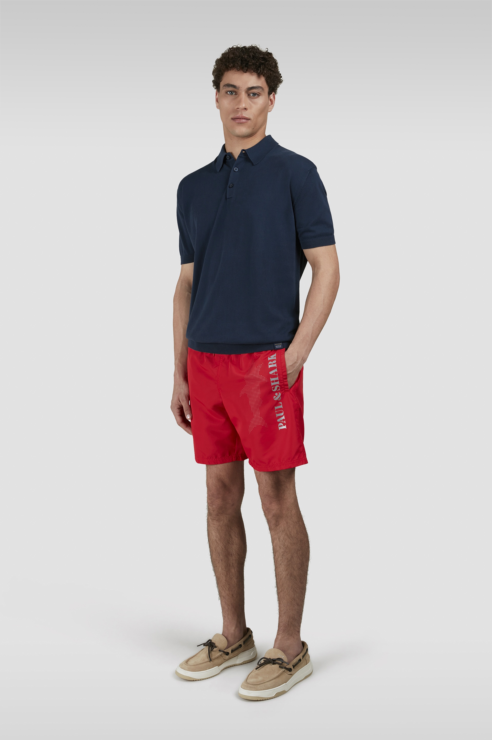 SWIM SHORTS WITH REFLECTIVE LOGO PRINT - 2