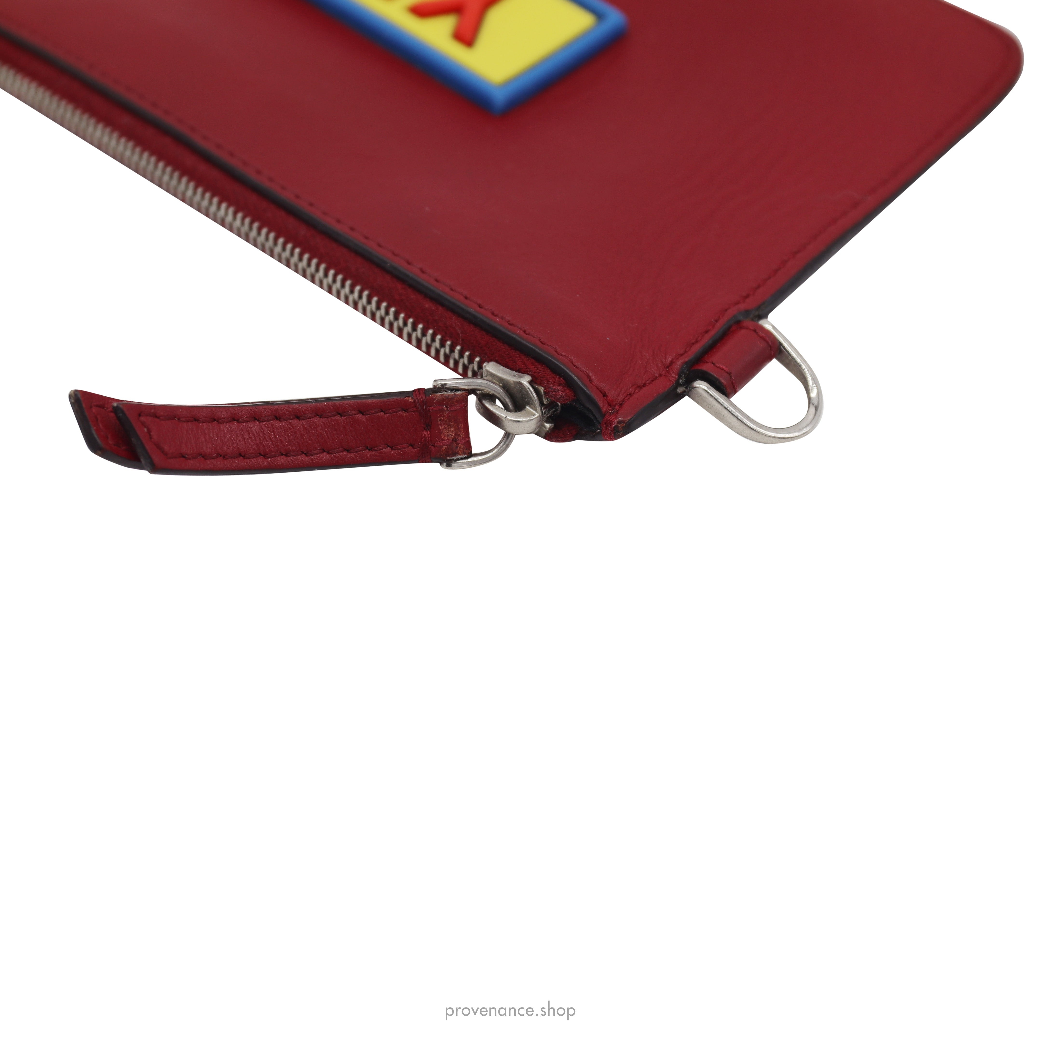 Fendi "YES" Zipped Pouch - Red Leather - 3
