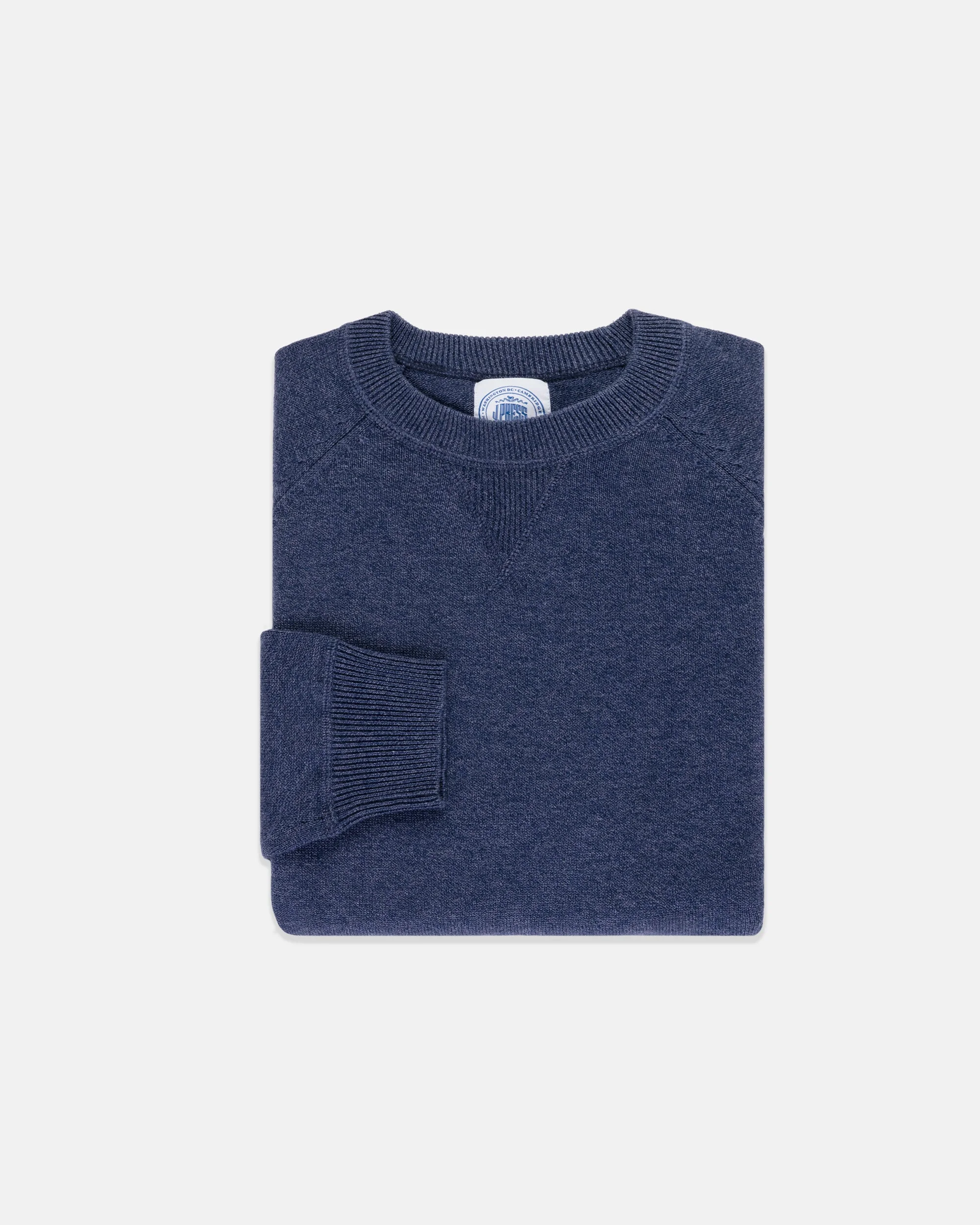NAVY COTTON/LINEN SUMMER SWEATSHIRT - 1