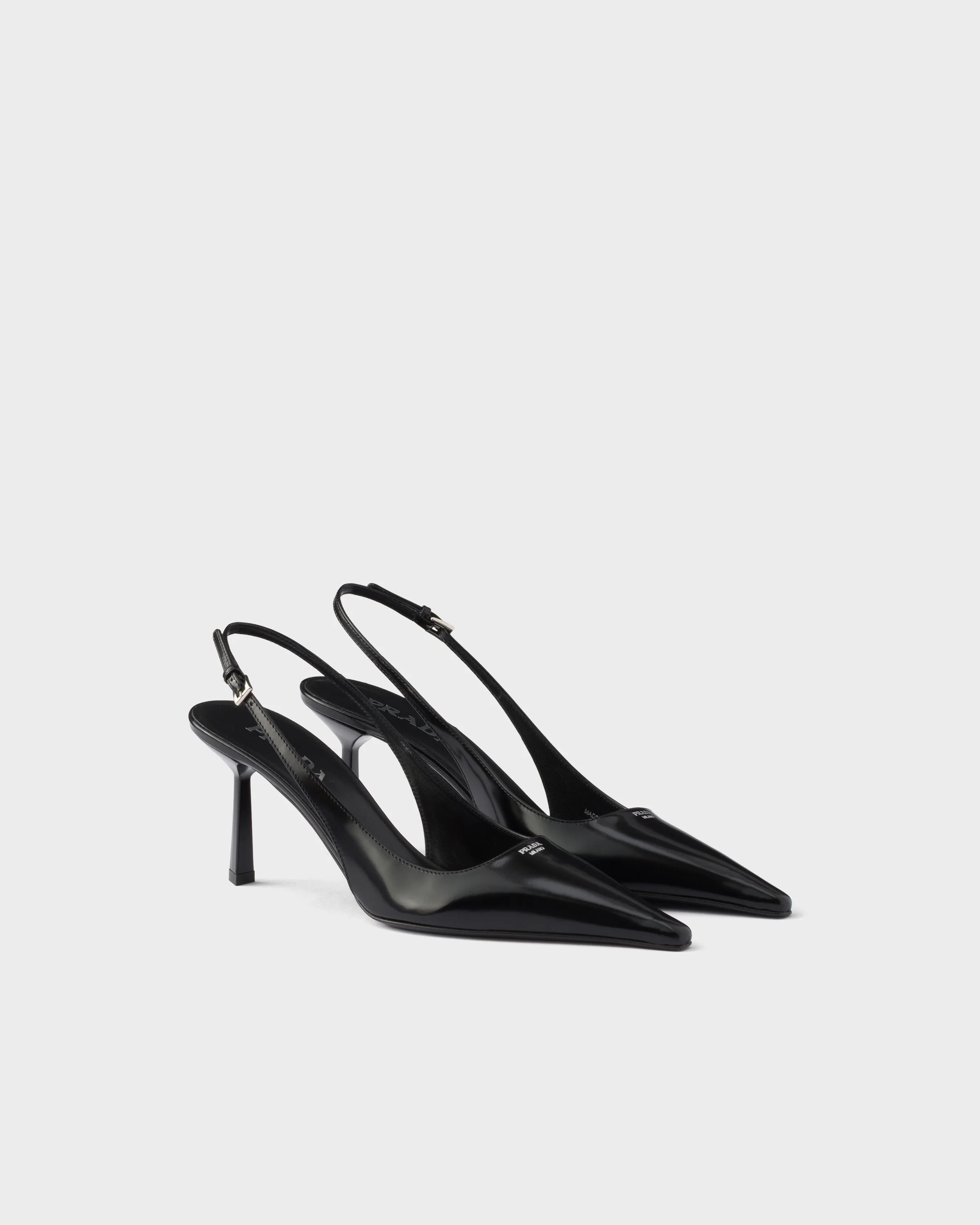 Brushed leather slingback pumps - 1