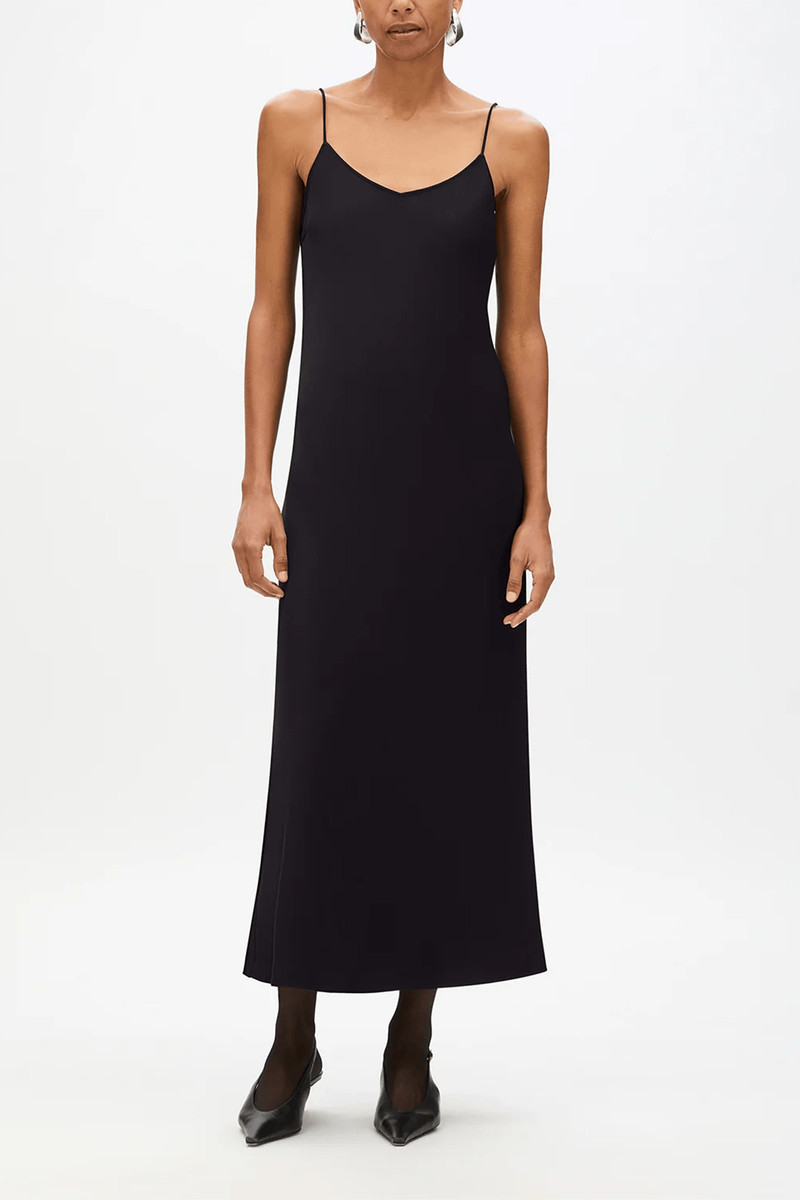 Another Tomorrow Satin Gown in Black outlook