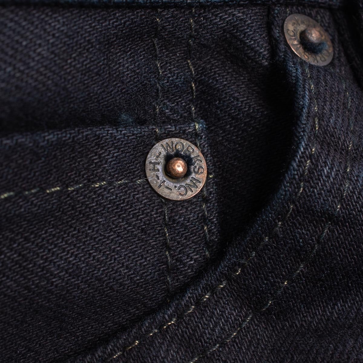 IH-555S-142OD 14oz Selvedge Denim Super Slim Cut Jeans - Indigo Overdyed Black - 9