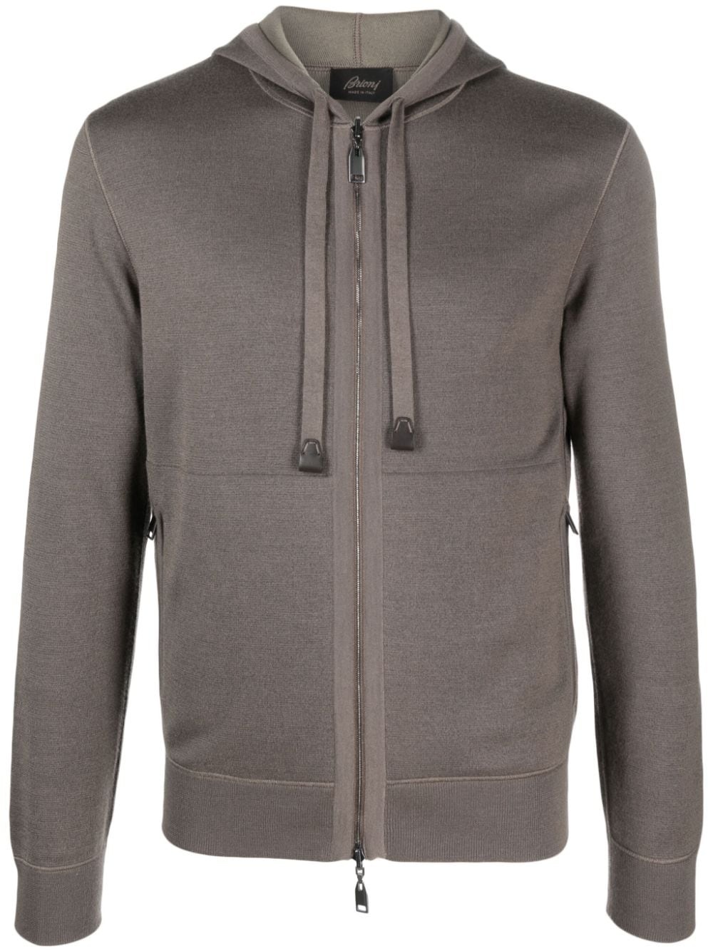 zip-up drawstring hoodie - 1