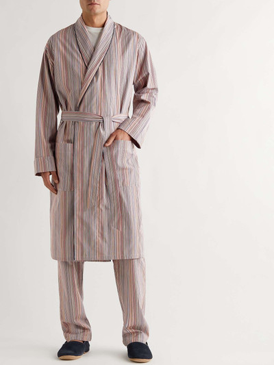 Paul Smith Belted Striped Cotton-Poplin Robe outlook