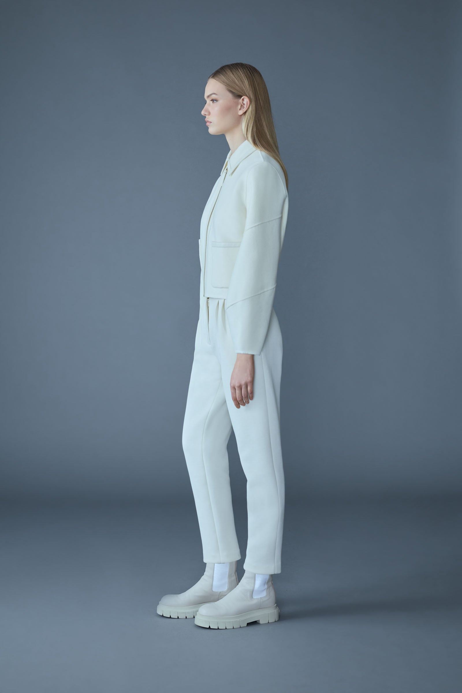 SOLANA Double-Face Wool balloon sleeved short jacket - 3
