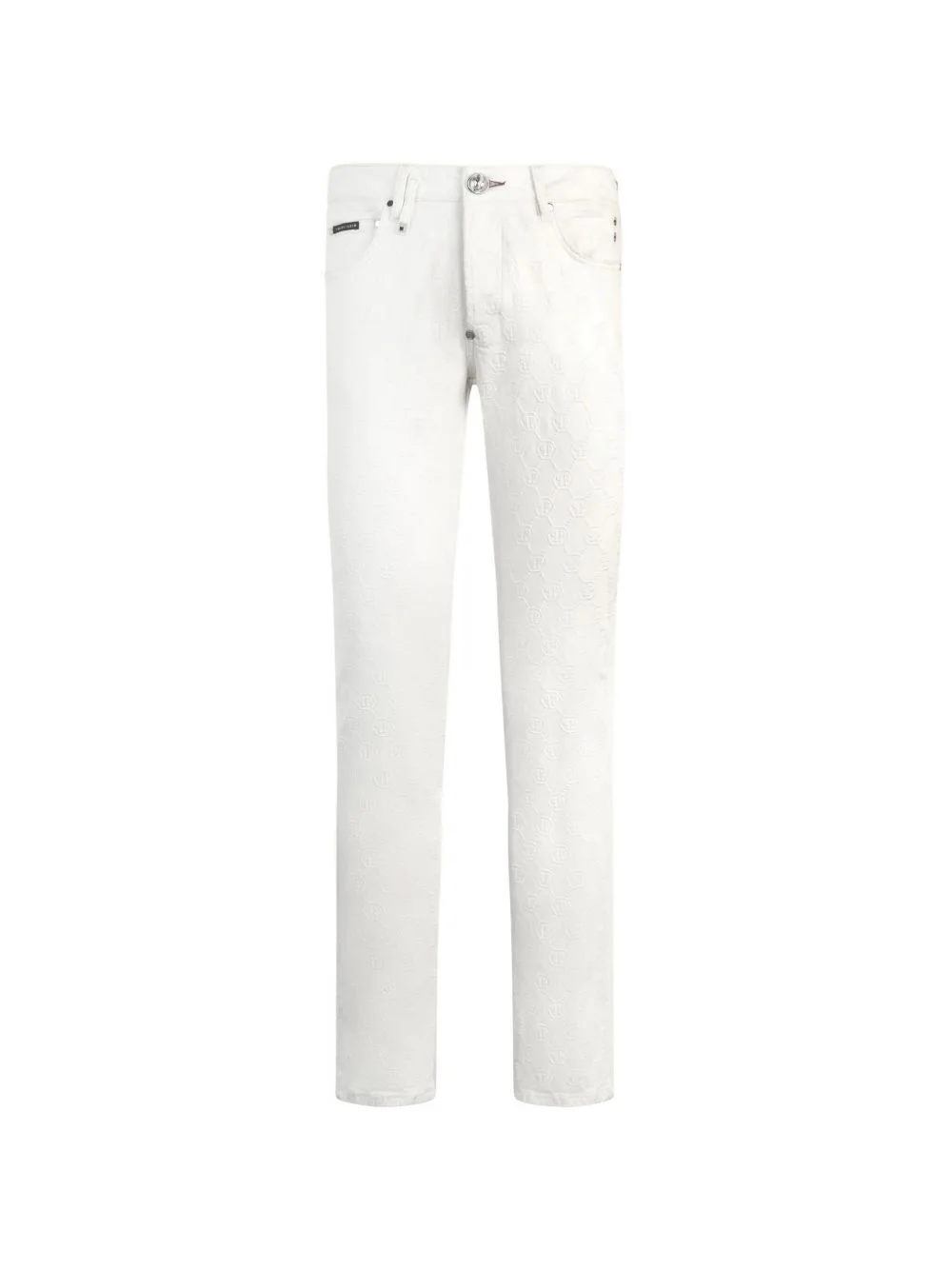 embroidery monogram jeans - 1