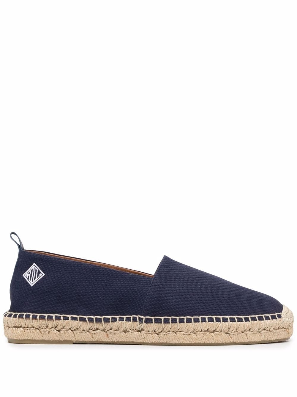 logo-embroidered woven espadrilles - 1