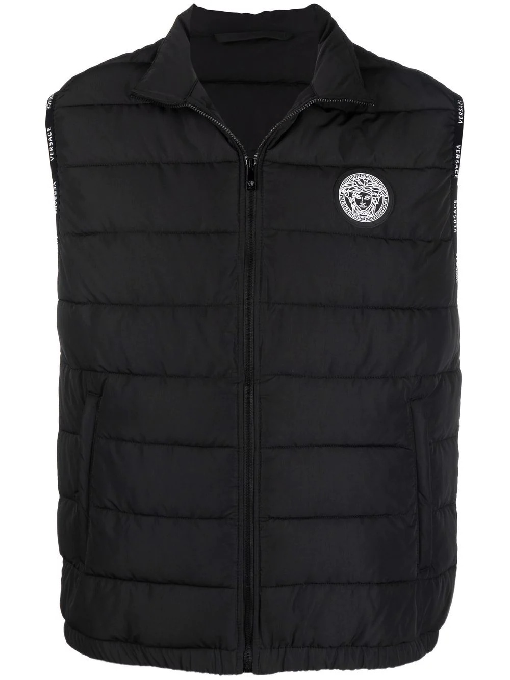 logo-patch padded jacket - 1