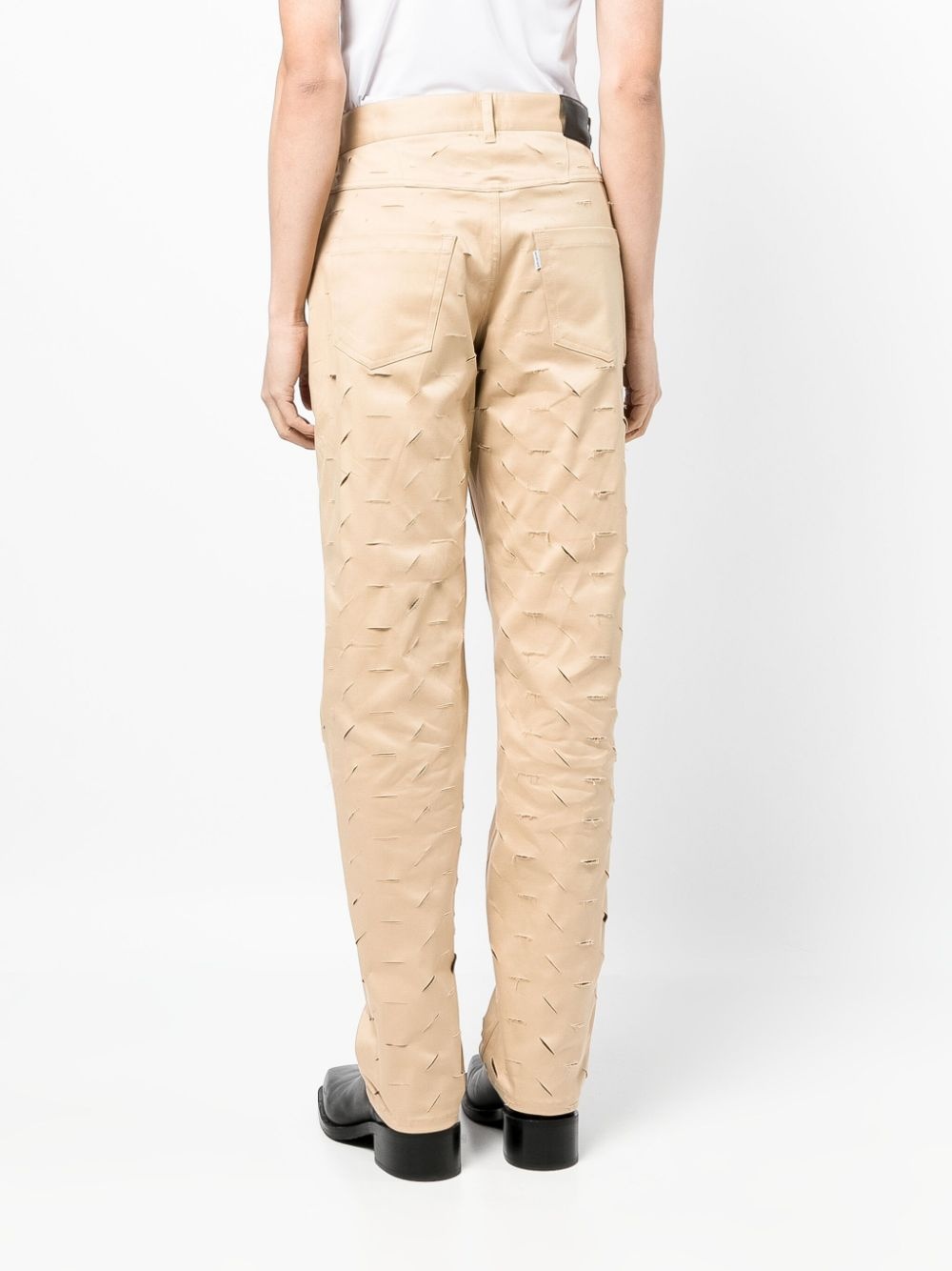 ripped straight-leg trousers - 4