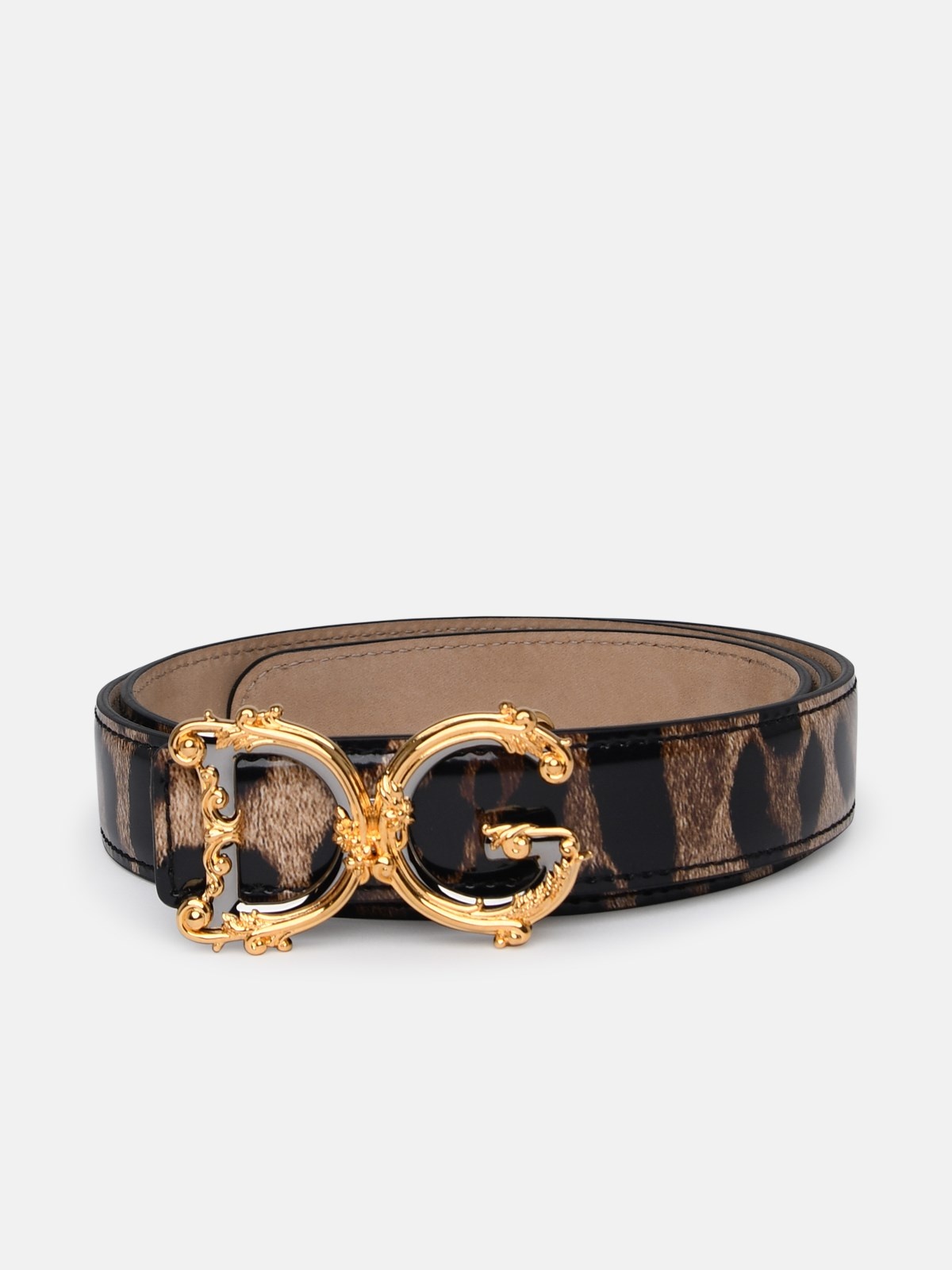 DG Girls two-tone glossy calf leather belt - 1