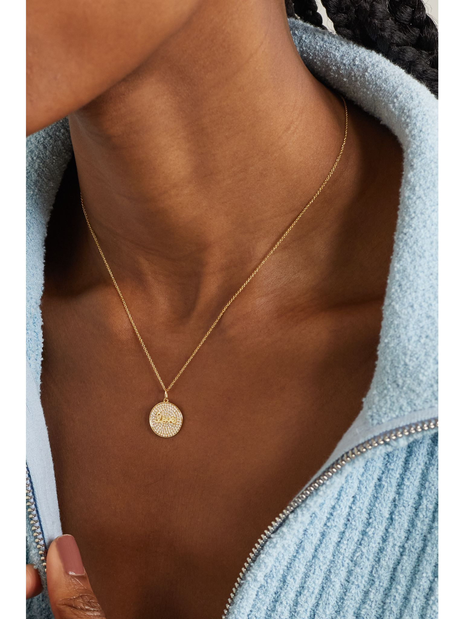 Love 14-karat gold diamond necklace Gold - 2