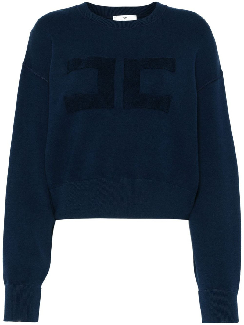 logo-embroidered cropped sweatshirt 1