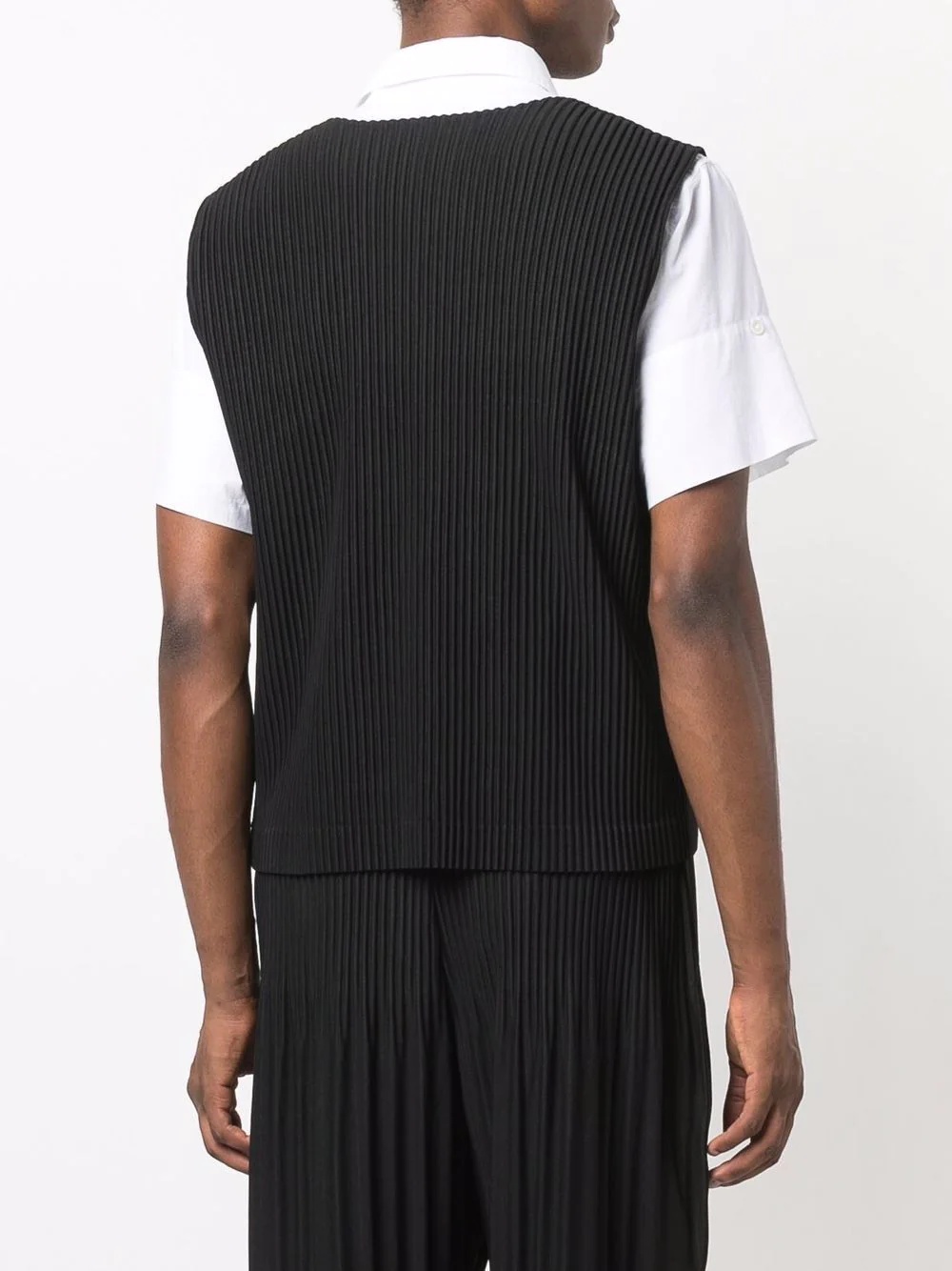 plissé-effect waistcoat - 4