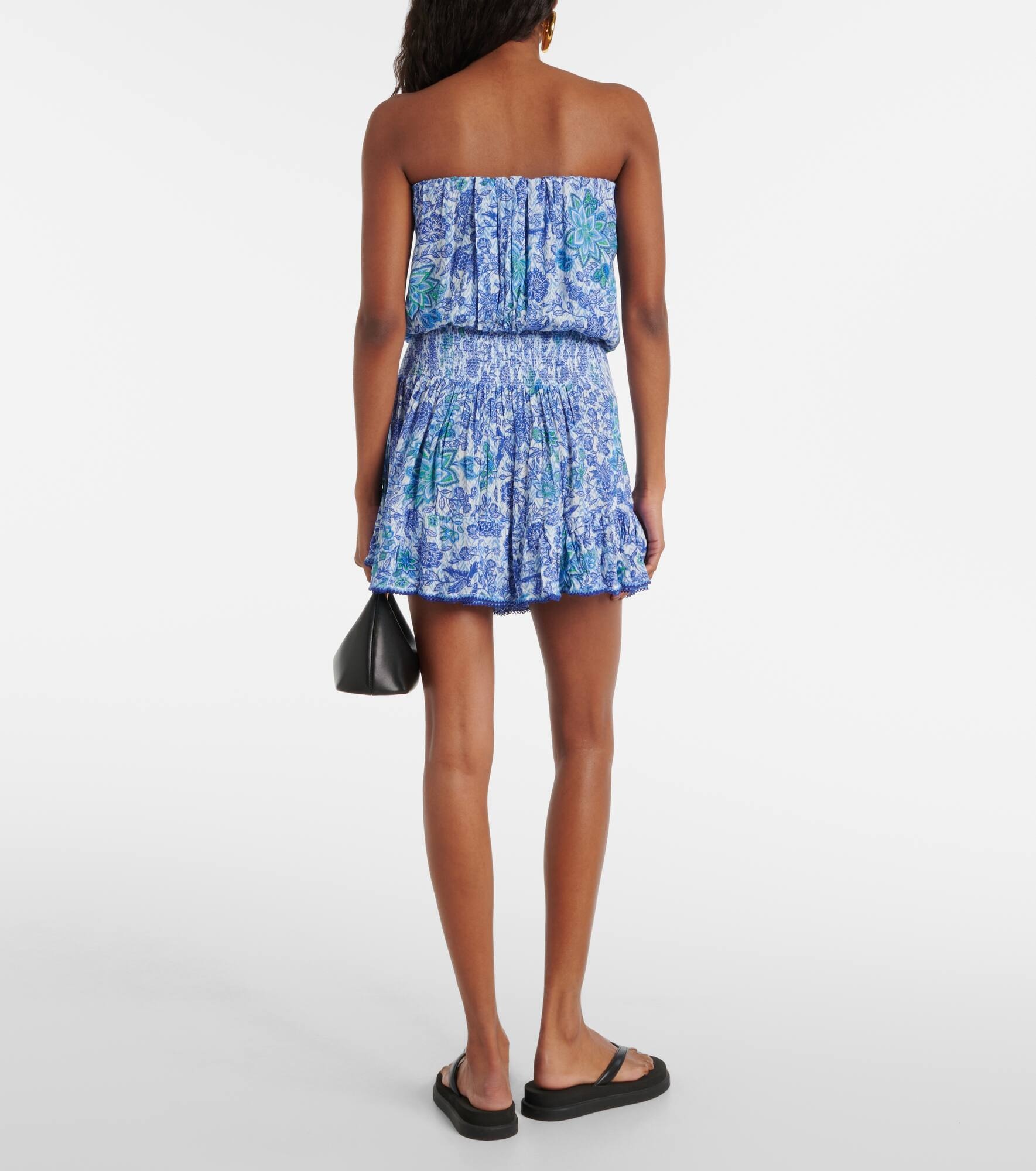 Printed strapless minidress - 3