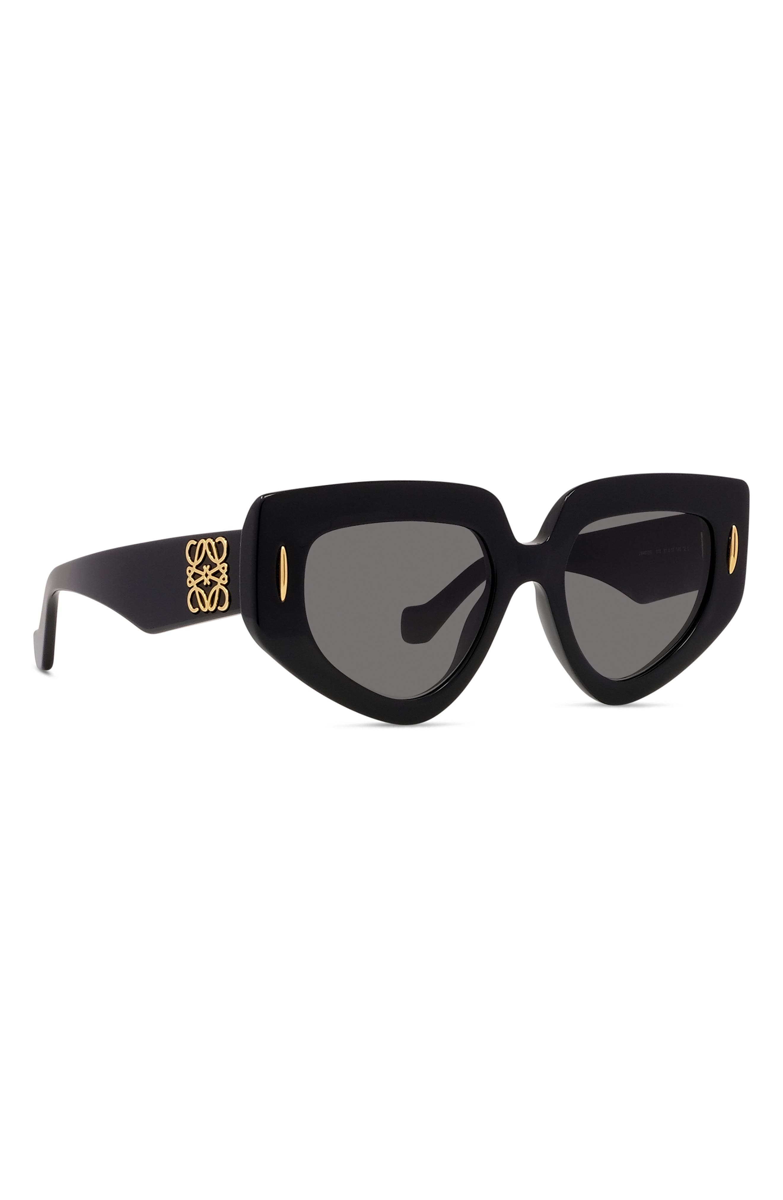 Loewe Anagram 51mm Geometric Sunglasses in Shiny Black /Gradient Smoke at Nordstrom - 3