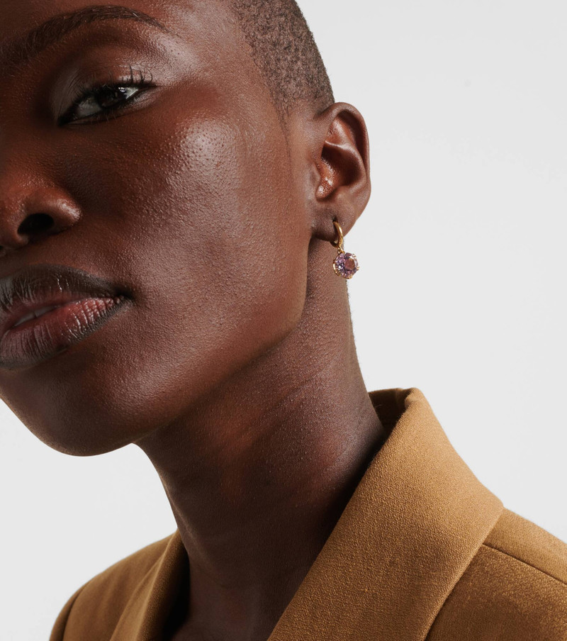 ILEANA MAKRI Crown 18kt gold earrings with amethysts outlook