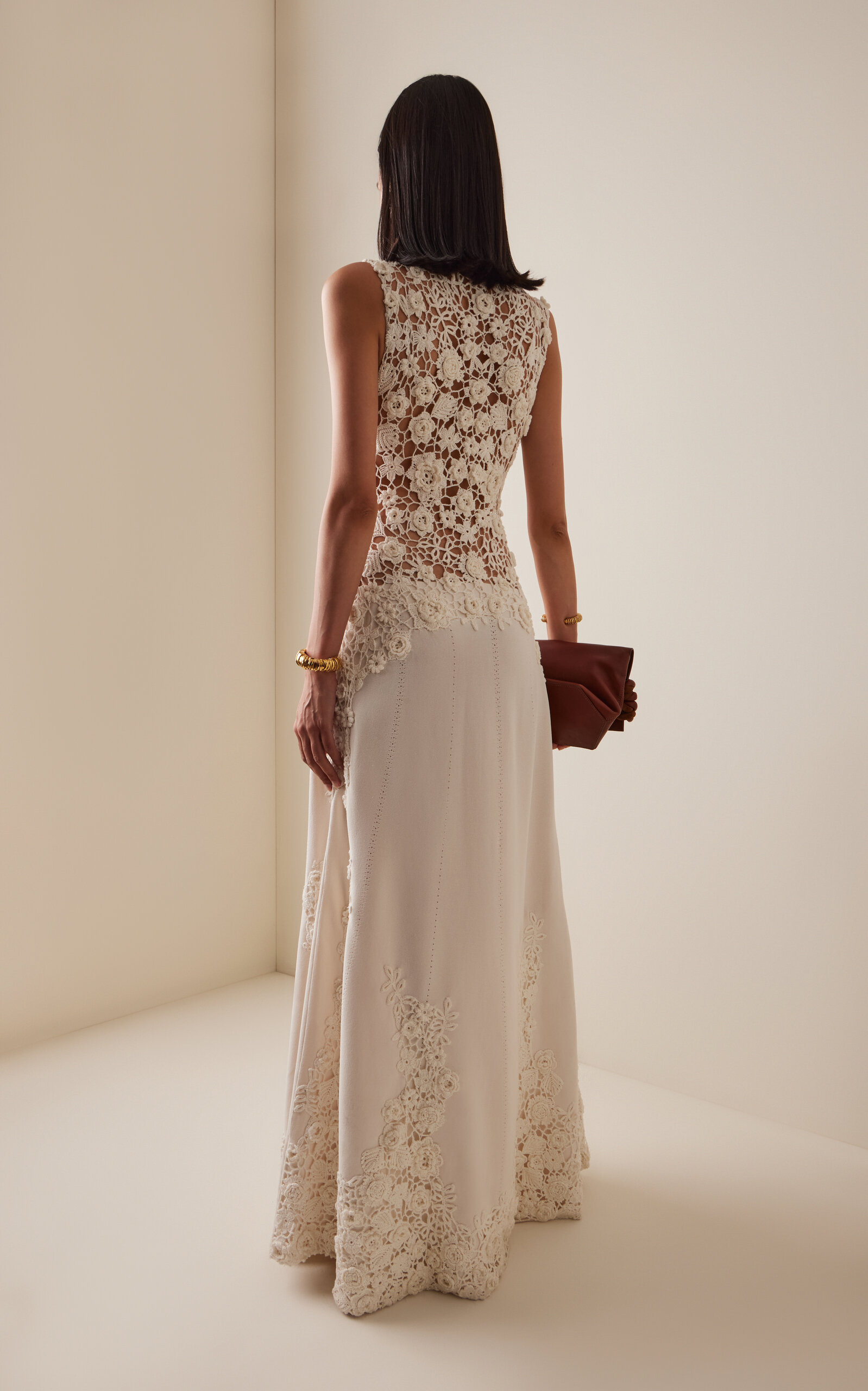 Genoveva Floral Embroidered Maxi Dress ivory - 4