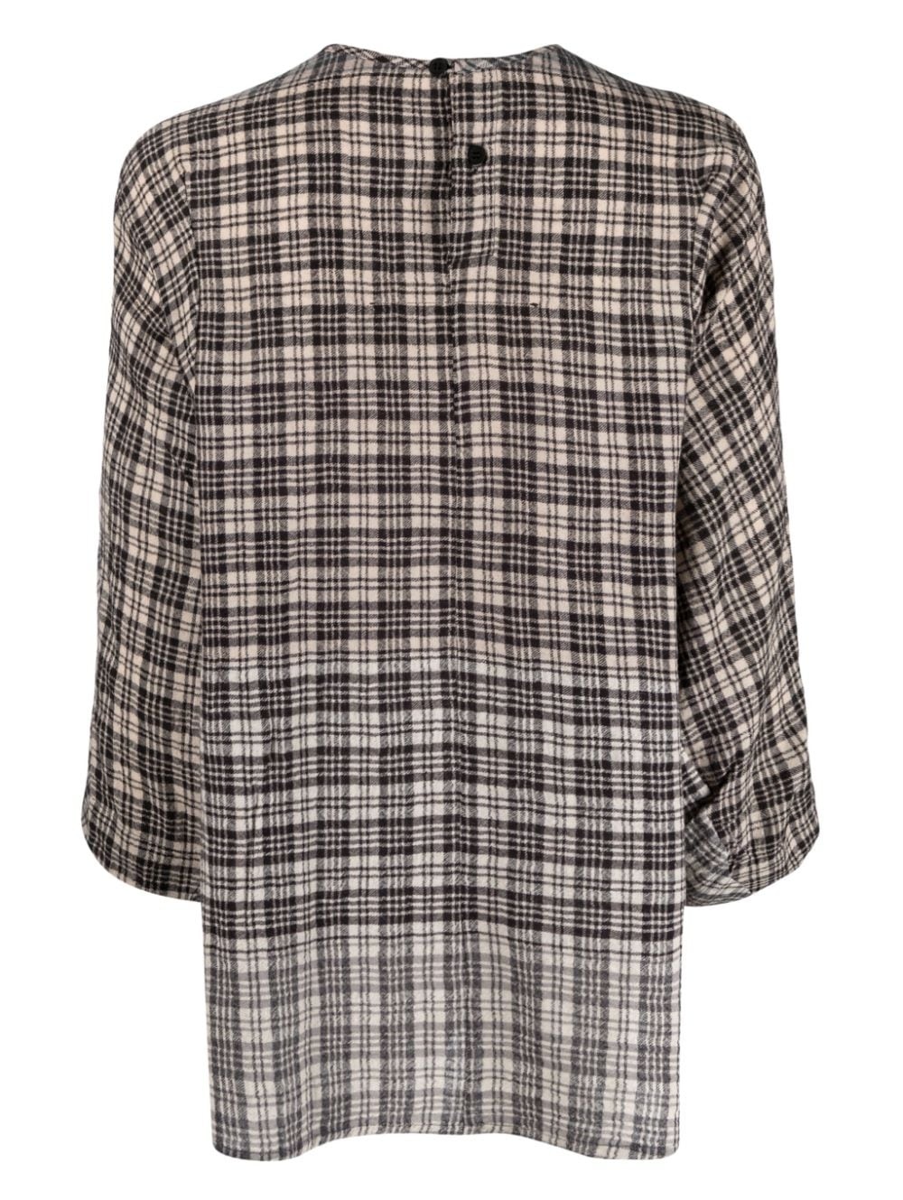 Cutter check-pattern blouse - 2