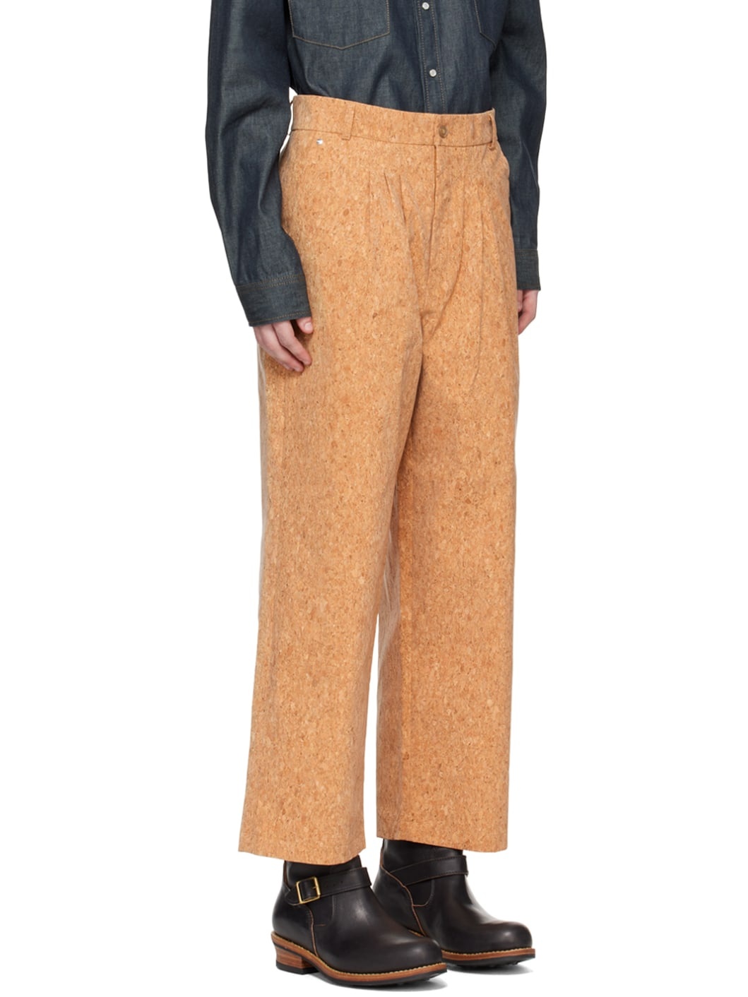 Beige Wide-Leg Trousers - 2