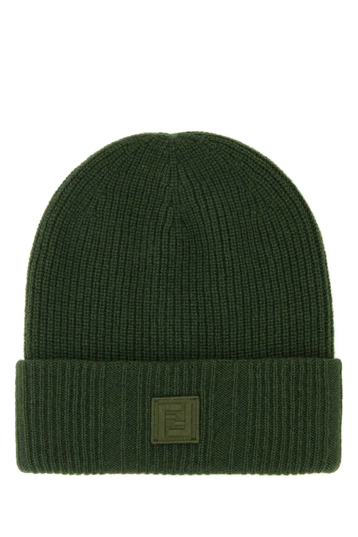 Fendi Men Green Wool Blend Beanie Hat - 1