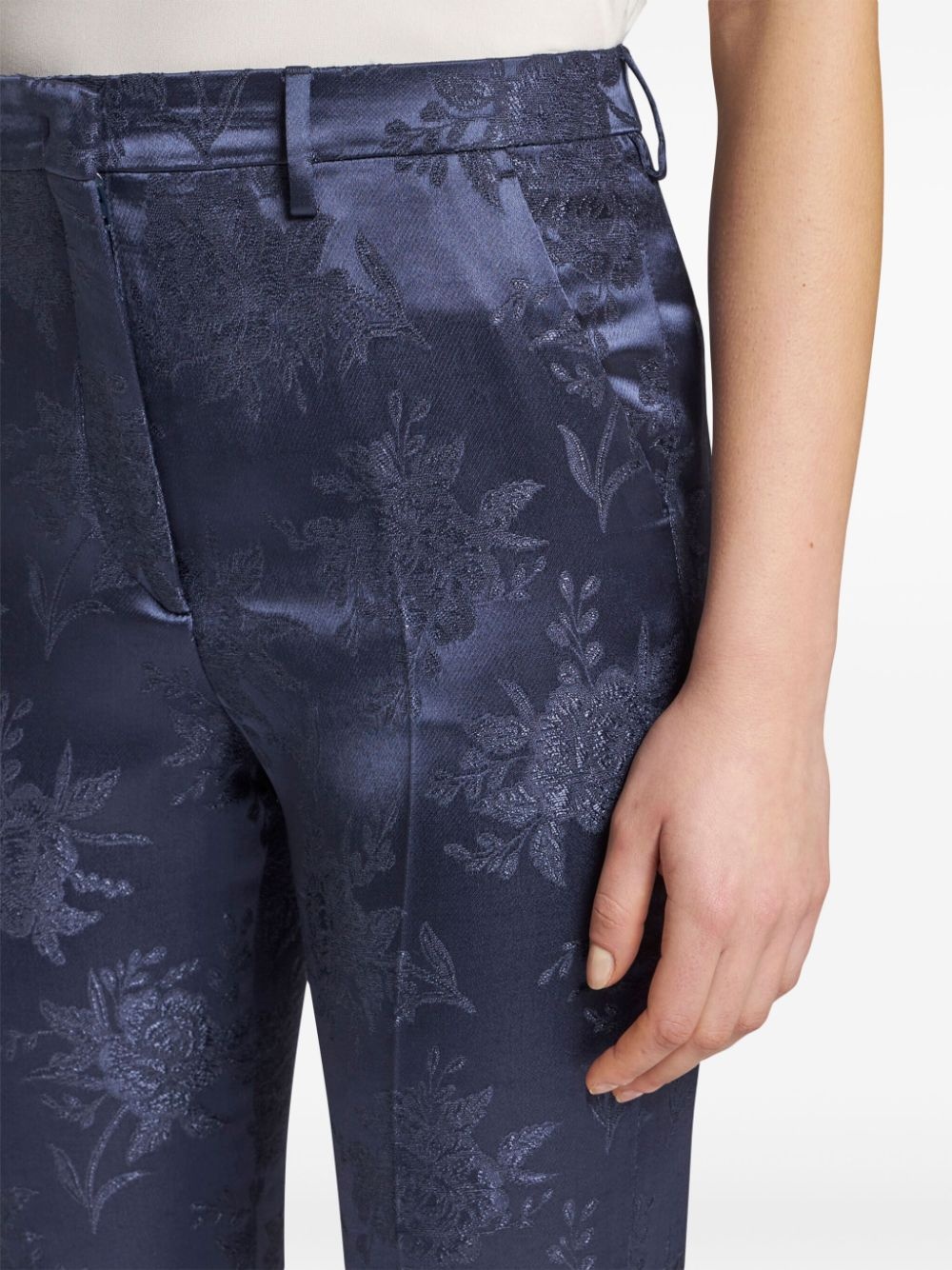 patterned-jacquard tailored trousers - 5