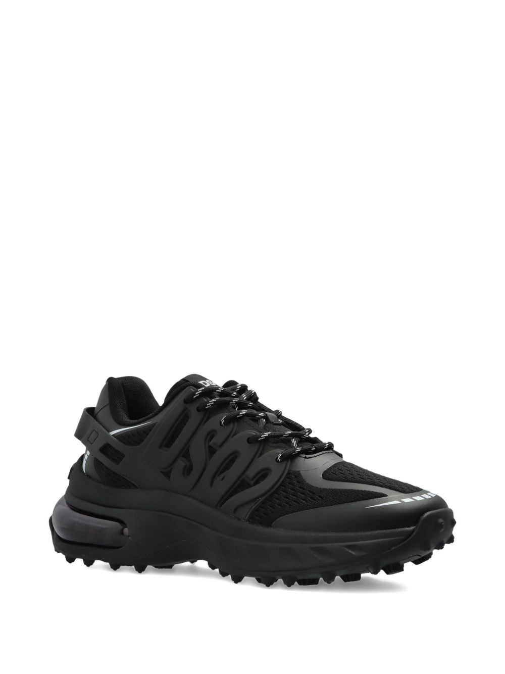lace-up panelled low-top sneakers - 2