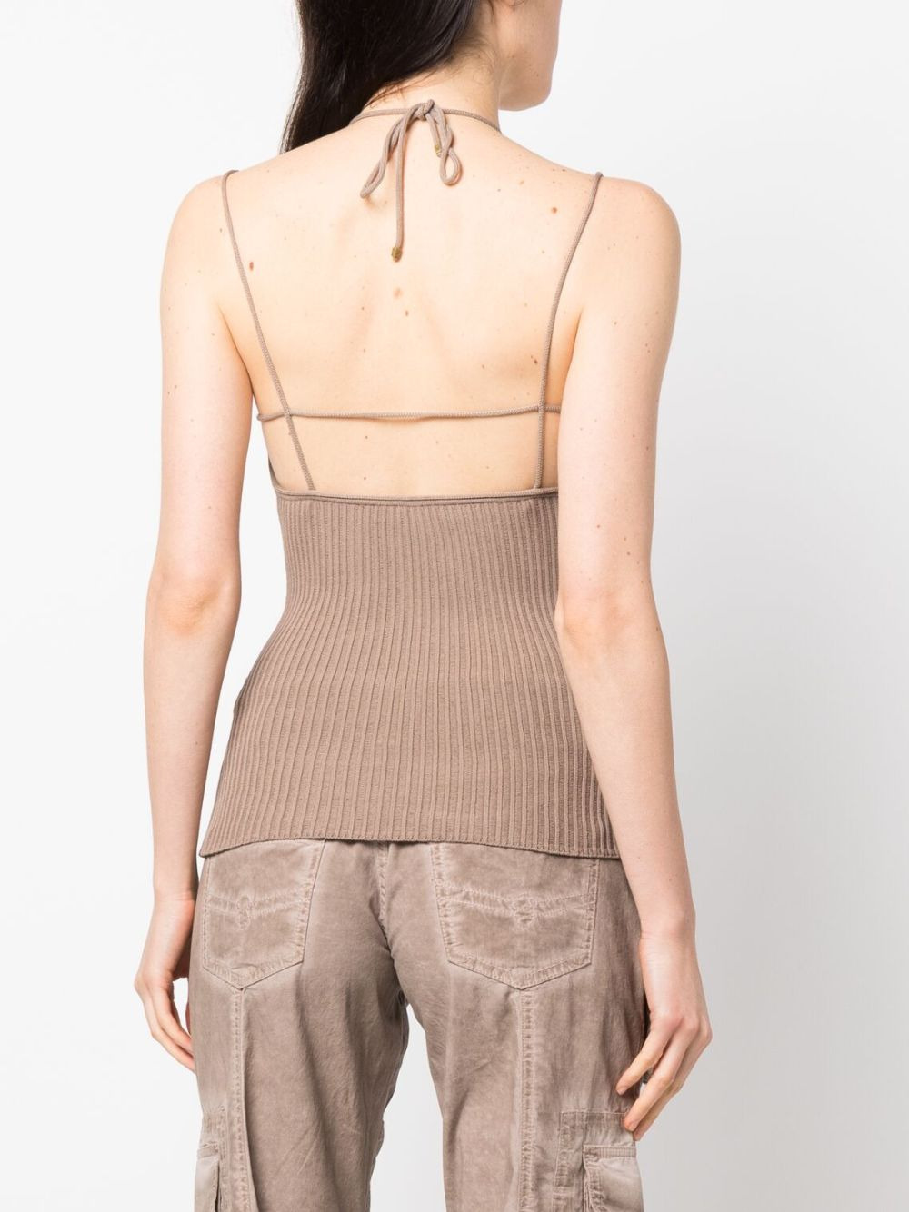 halterneck knitted top - 3
