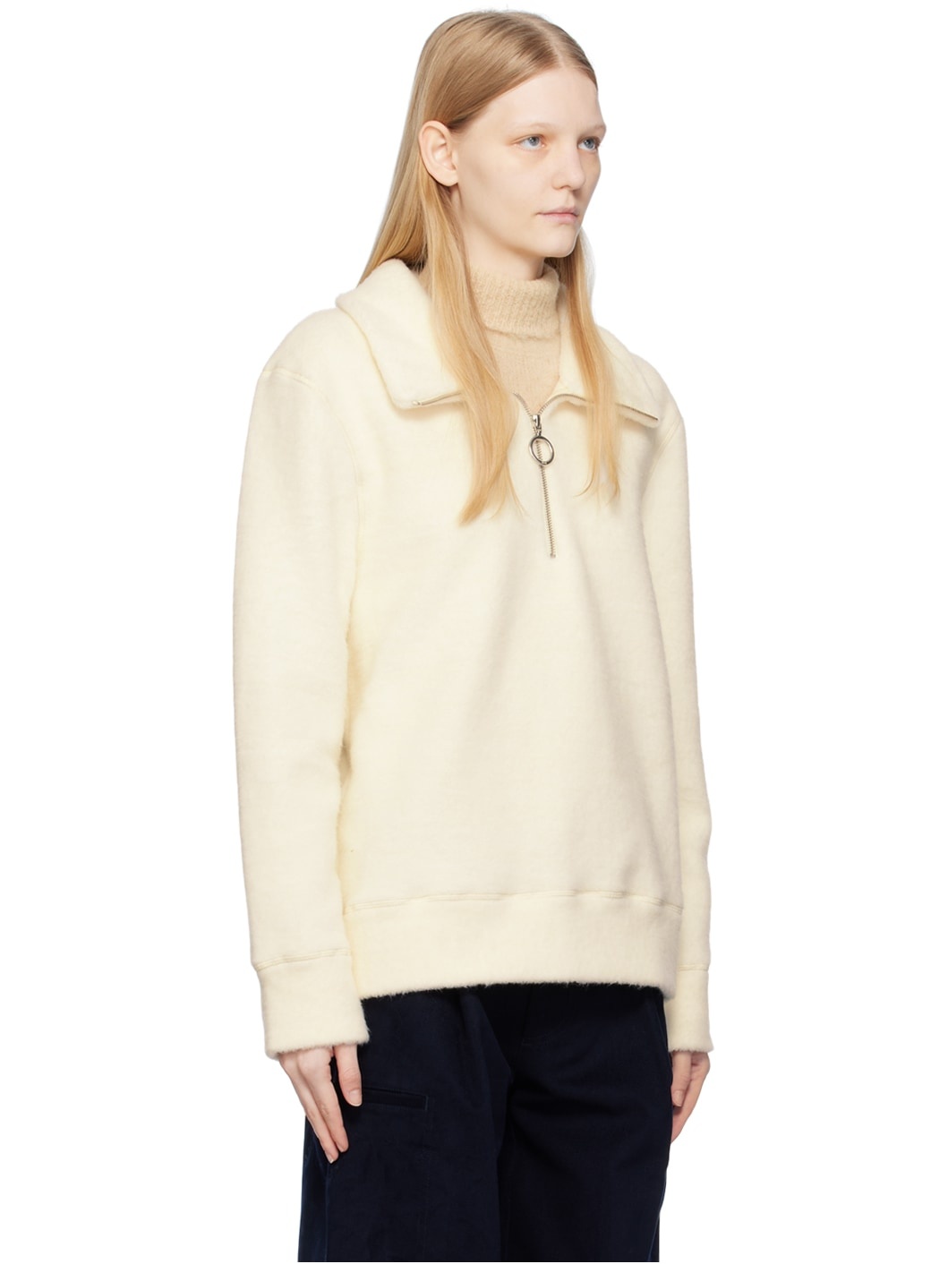 Off-White Half-Zip Sweater - 2