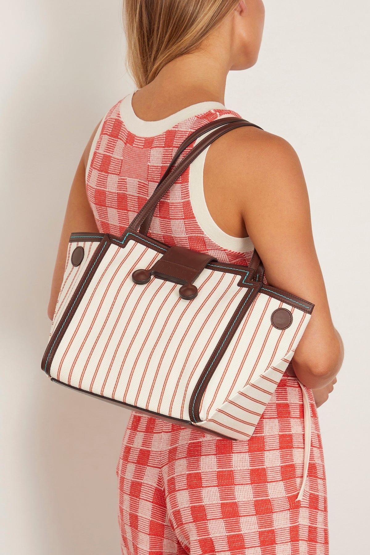 Mini Riviera Bag in Hot Red/Lily White - 2