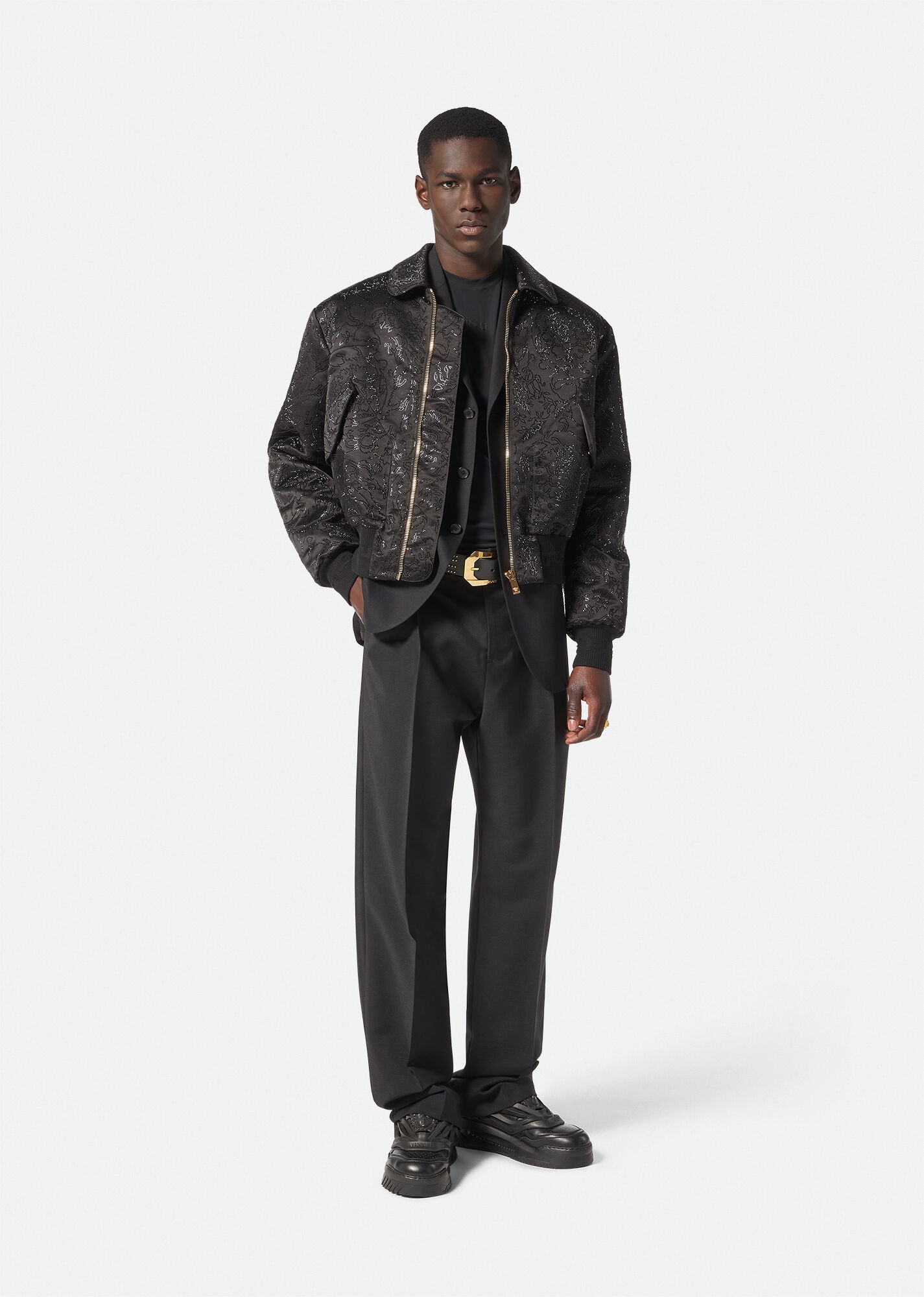 Embellished Barocco Silhouette Bomber Jacket - 2