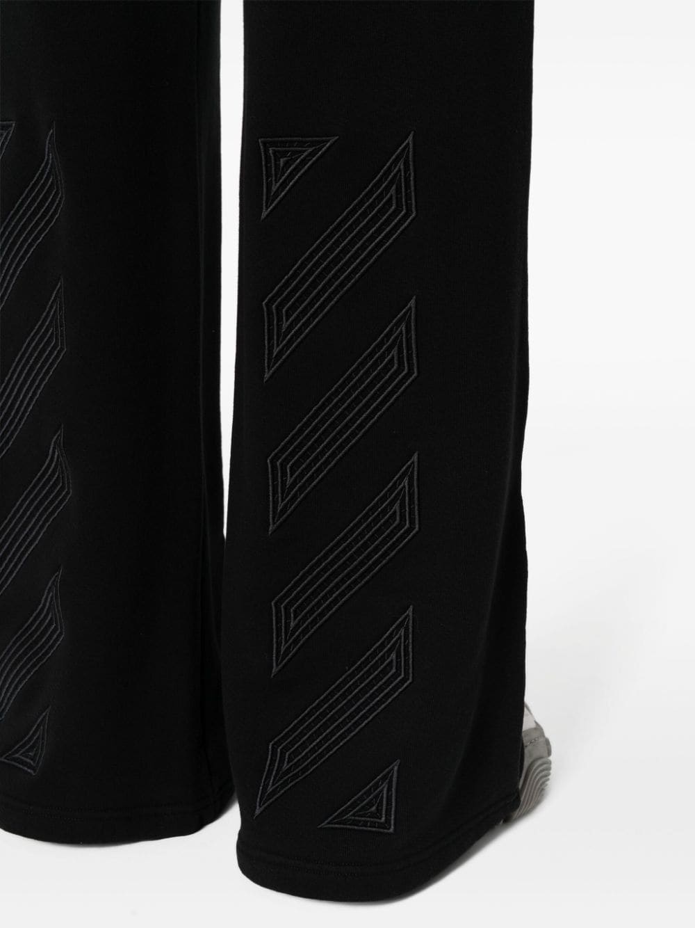Diag-stripe wide-leg trousers - 5