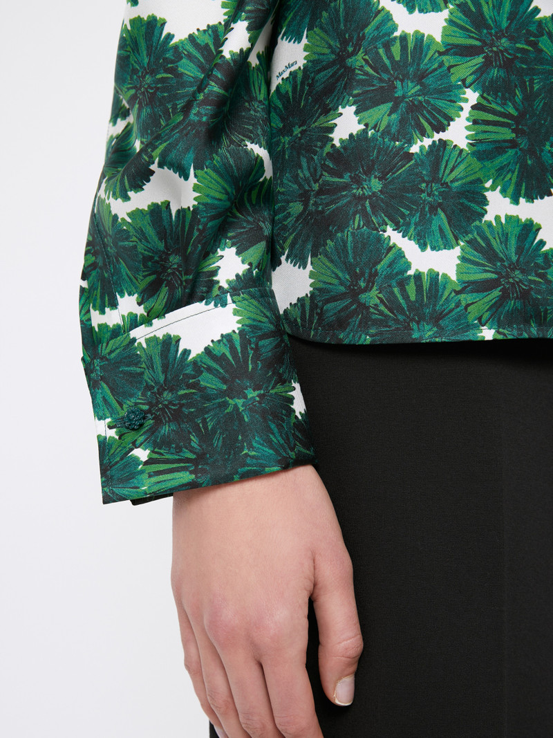 USTICA Printed silk off-the-shoulder blouse 6