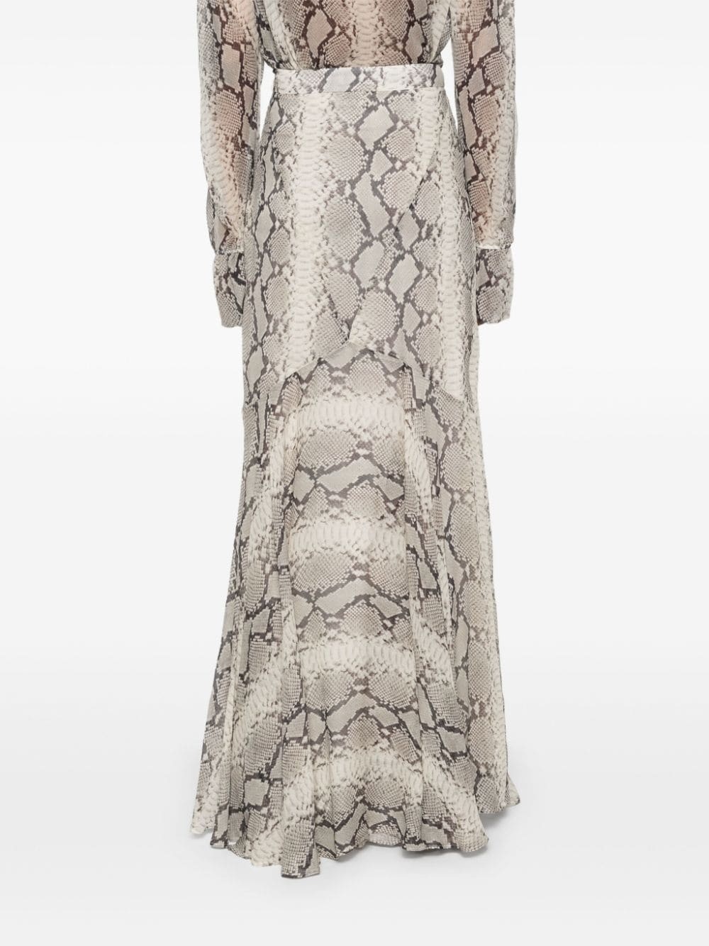 snakeskin-print mermaid maxi skirt - 4