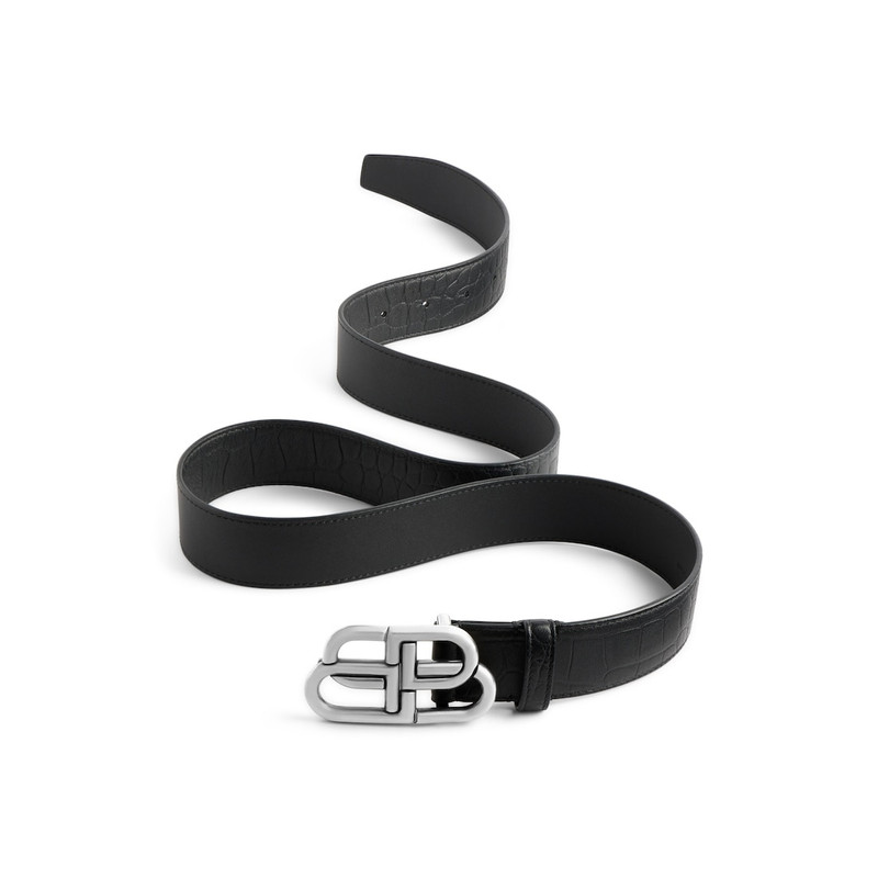 BALENCIAGA Men's Bb Large Belt in Black outlook